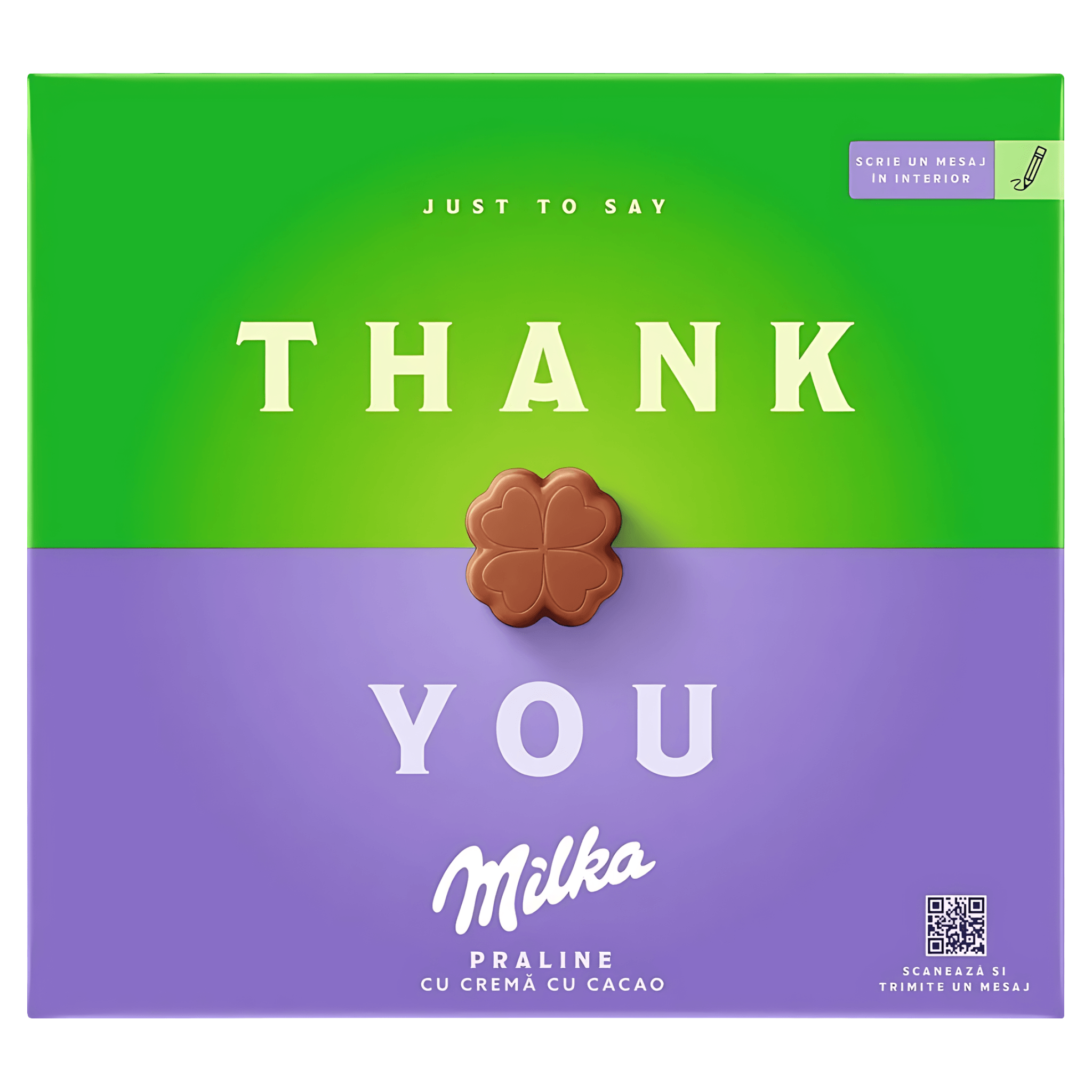 Praline cu crema de cacao Milka Thank You, 110 g