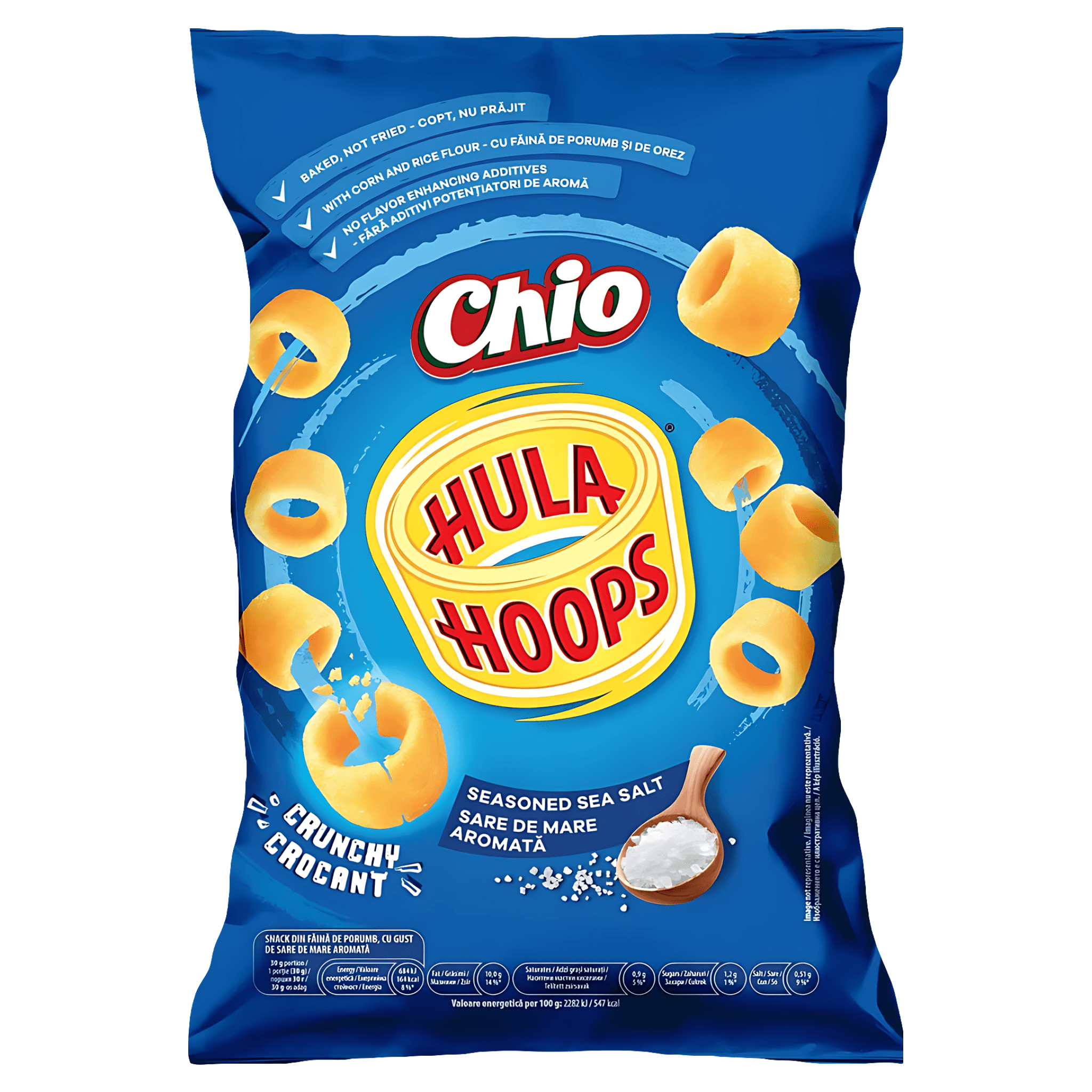 Pufuleti crocanti cu sare de mare aromata Hula Hoops, 70 g