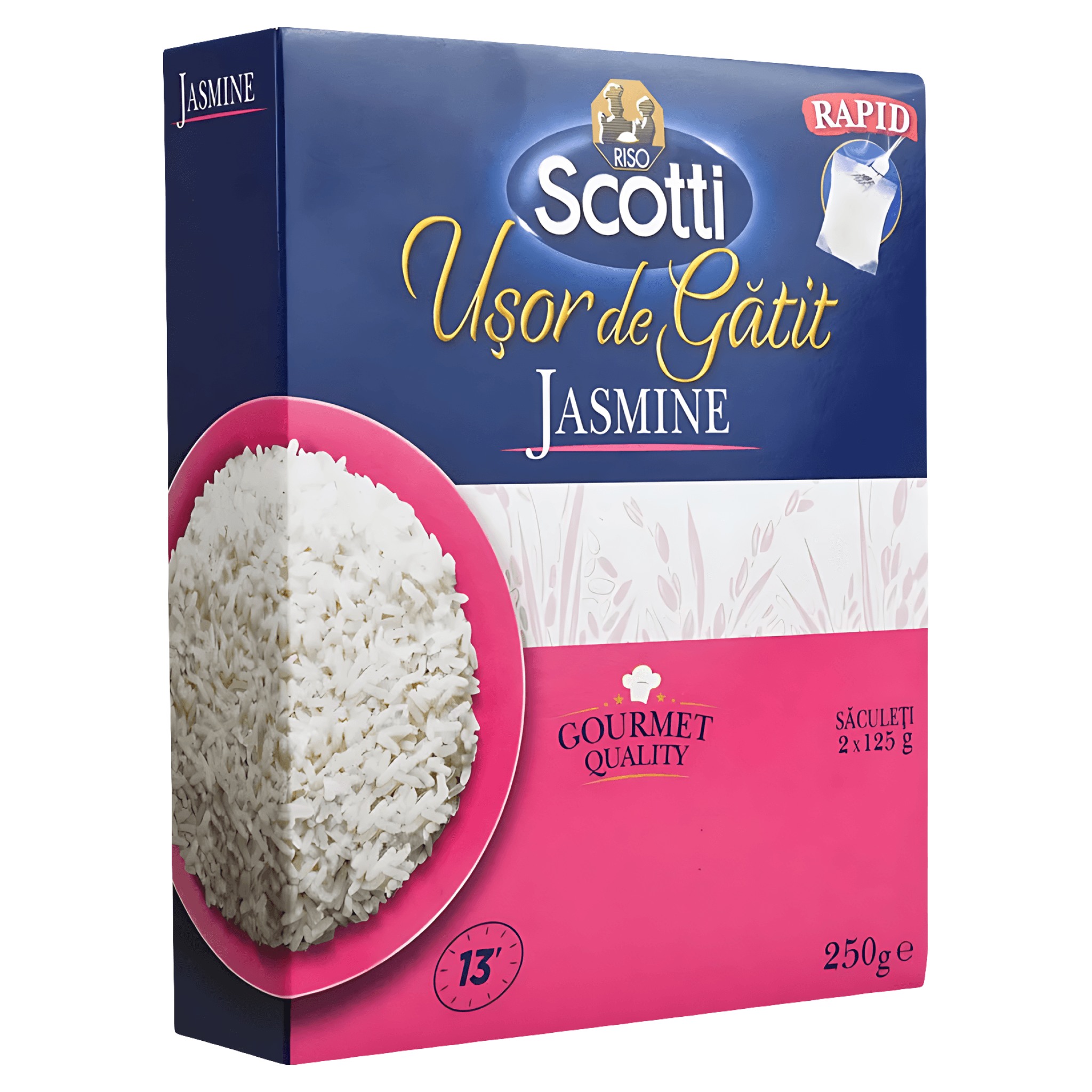 Orez usor de gatit Riso Scotti Jasmine, 2 x 125 g