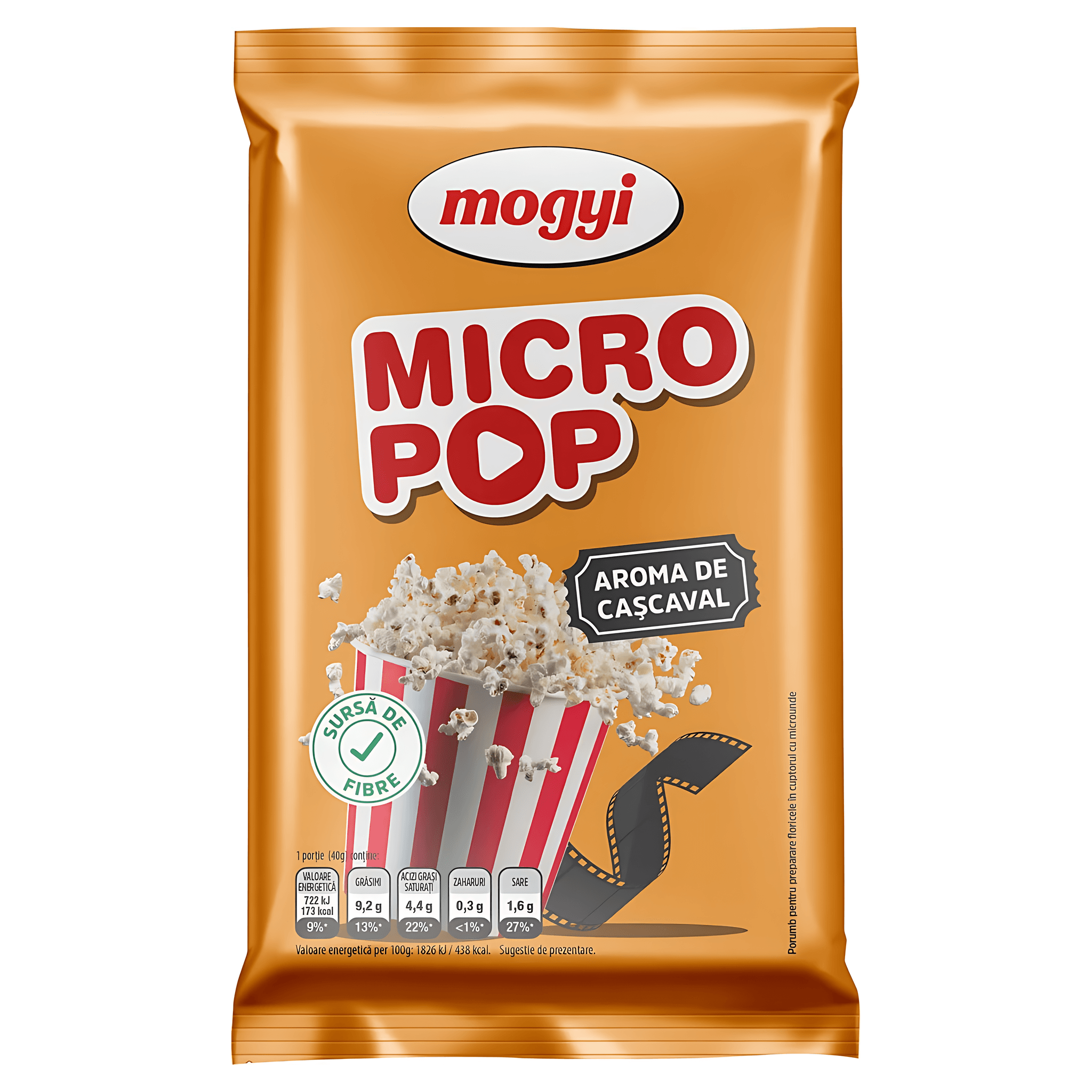 Popcorn cu aroma de cascaval Mogyi Micro Pop, 80 g