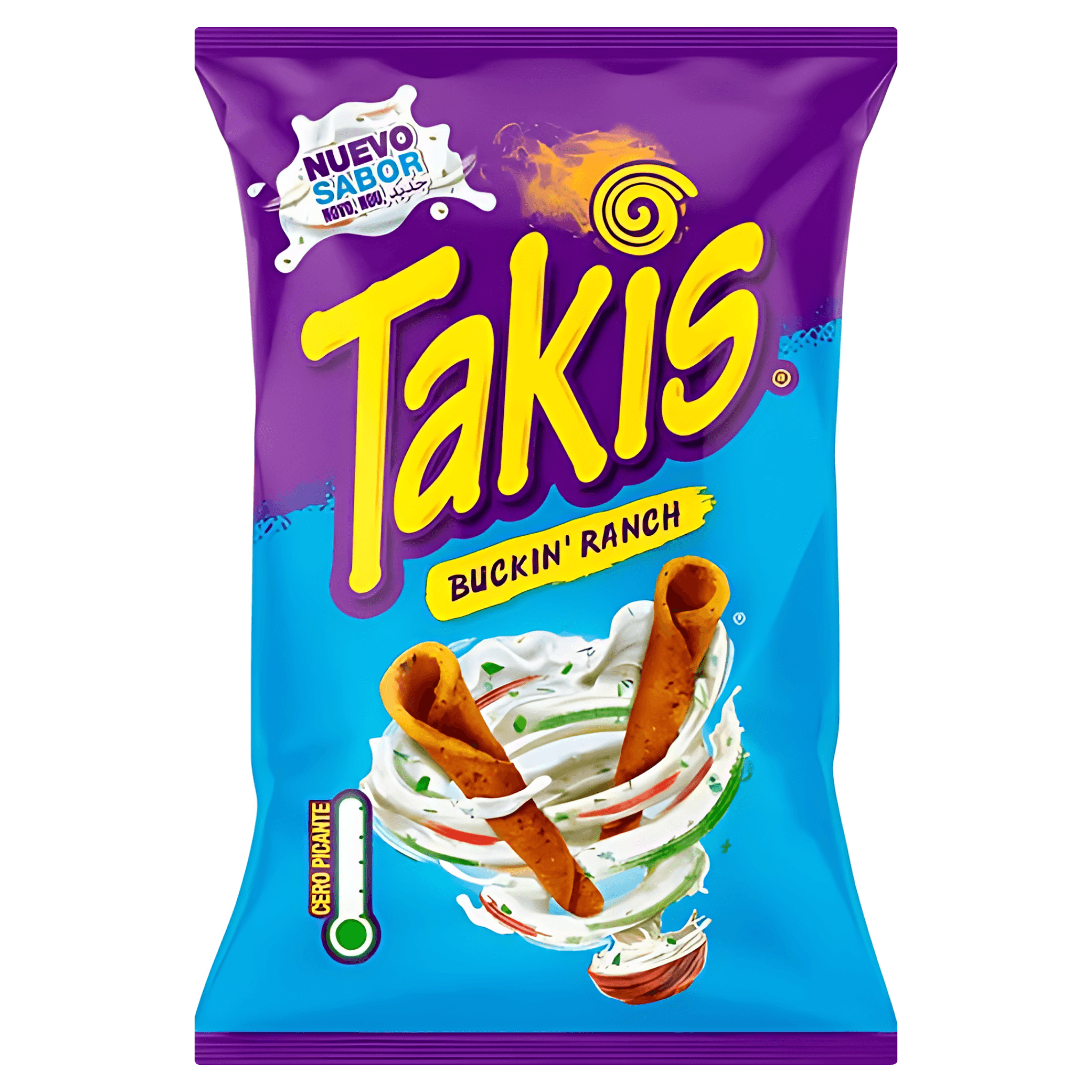 Tortilla chips cu aroma de smantana Takis Buckin' Ranch, 90 g