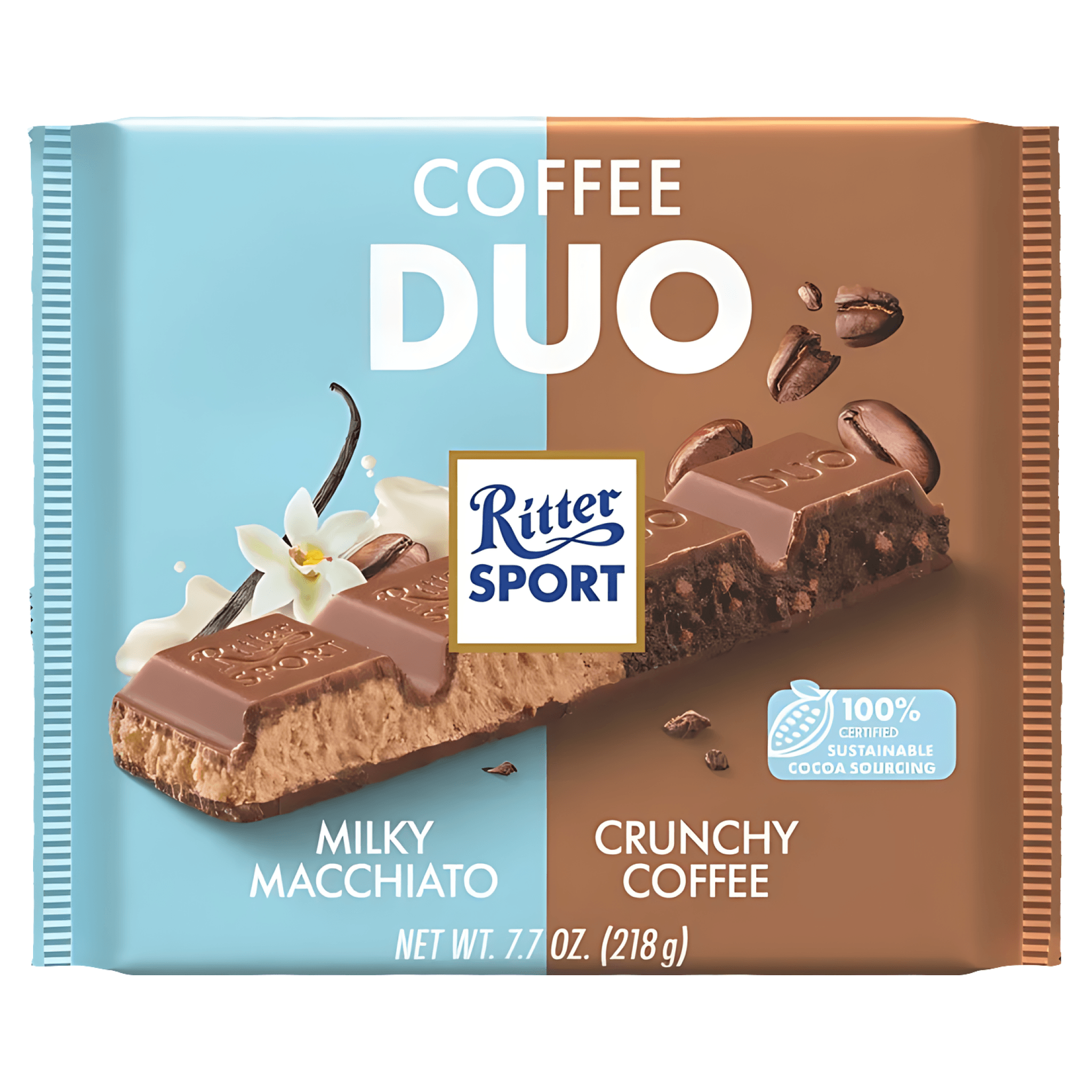 Ciocolata cu aroma de cafea Ritter Sport Coffee Duo, 218 g
