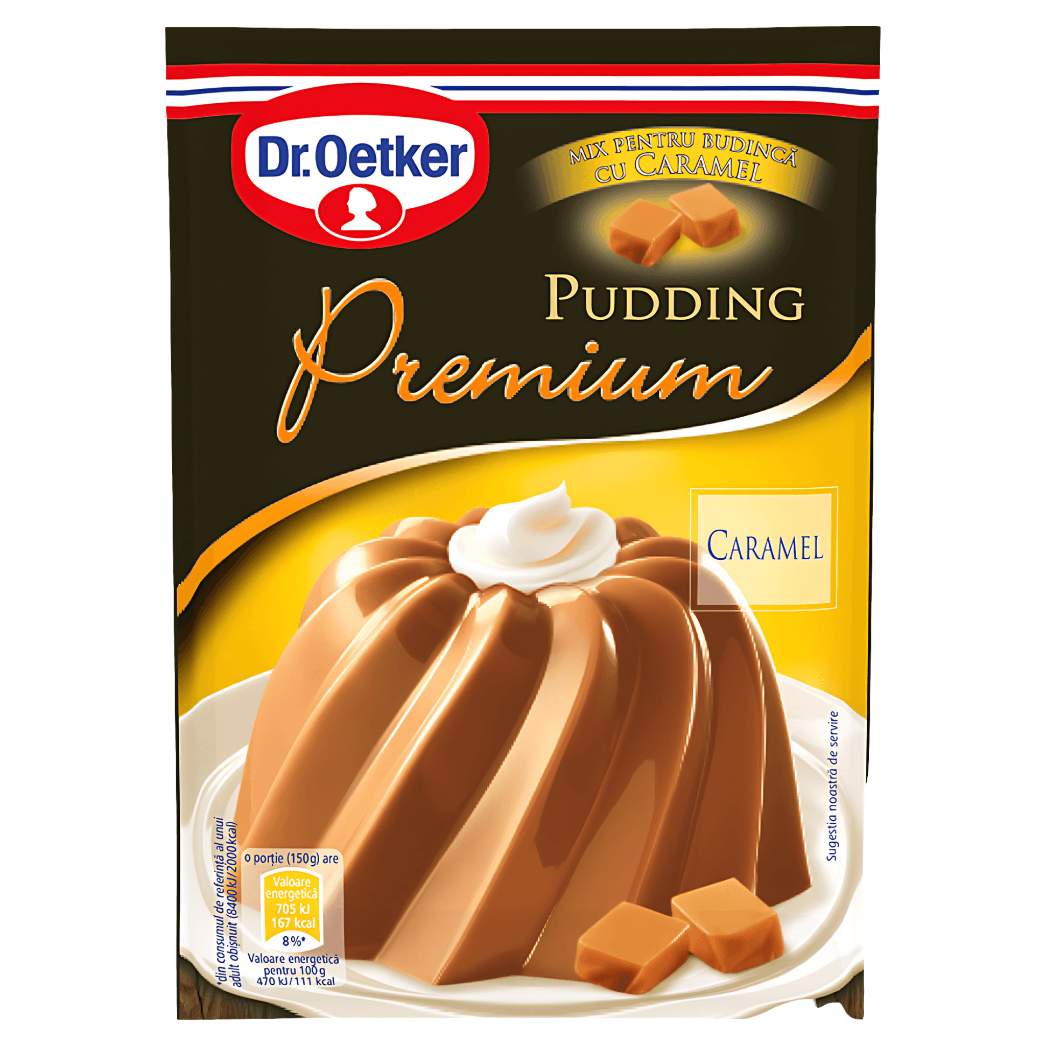 Praf pentru budinca Dr. Oetker Premium cu gust de caramel 38 g