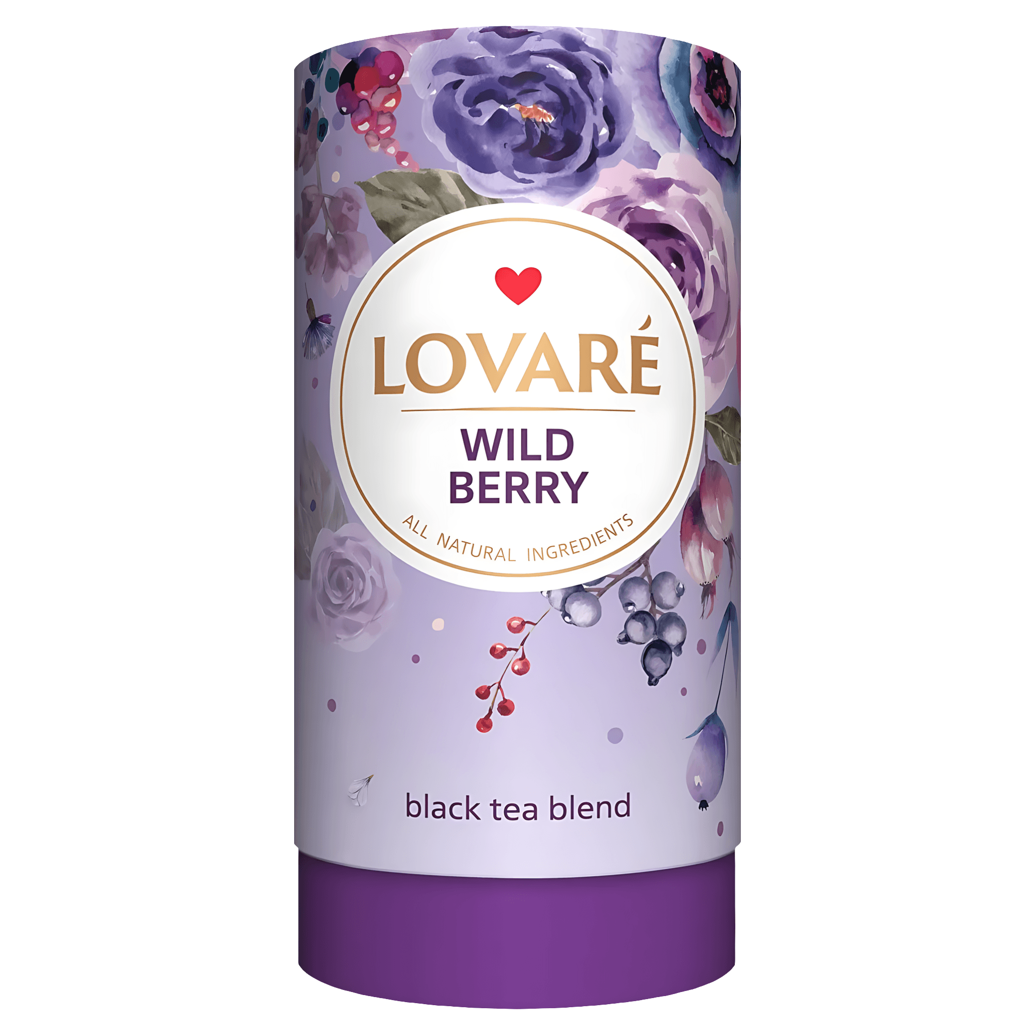 Amestec de ceai negru, fructe de padure si petale de trandafir chinezesc Lovare Wild Berry, 80 g