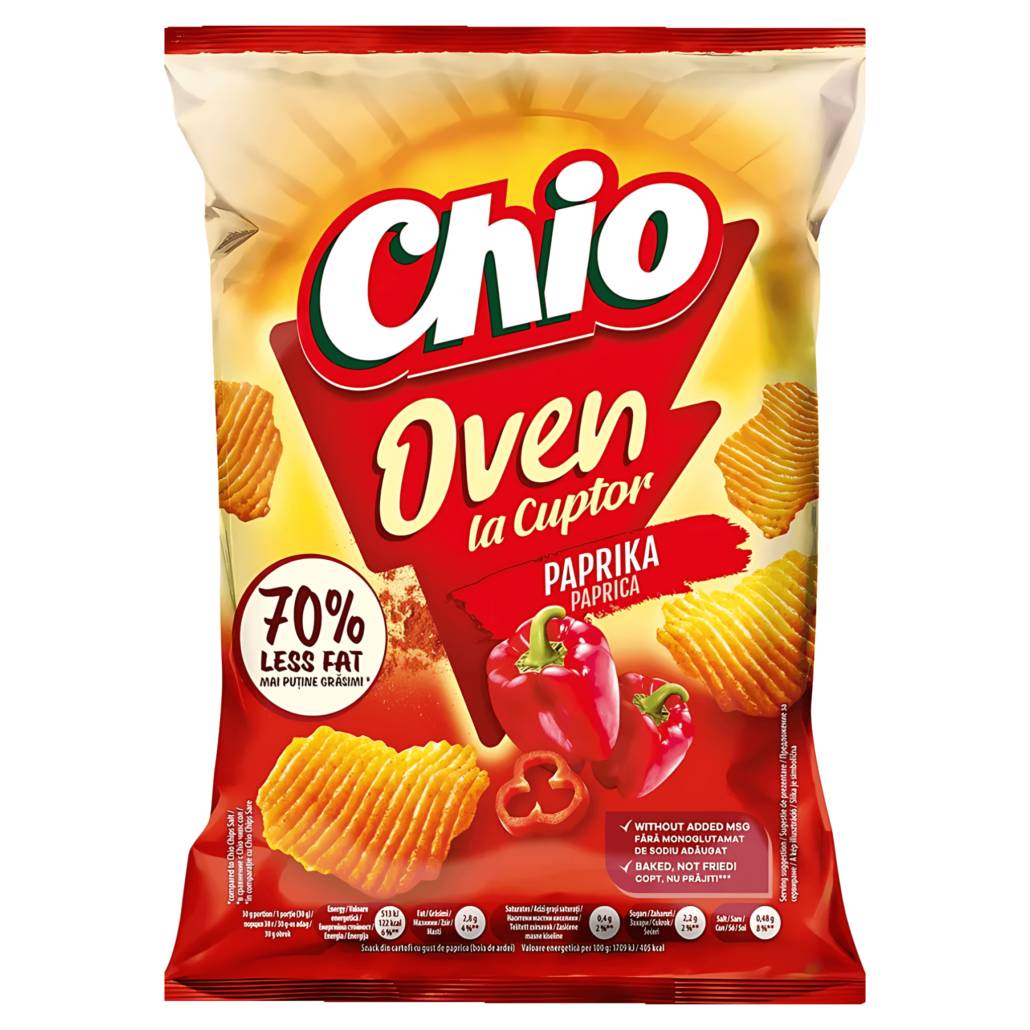 Chipsuri rumenite la cuptor cu gust de paprika Chio Oven, 100 g