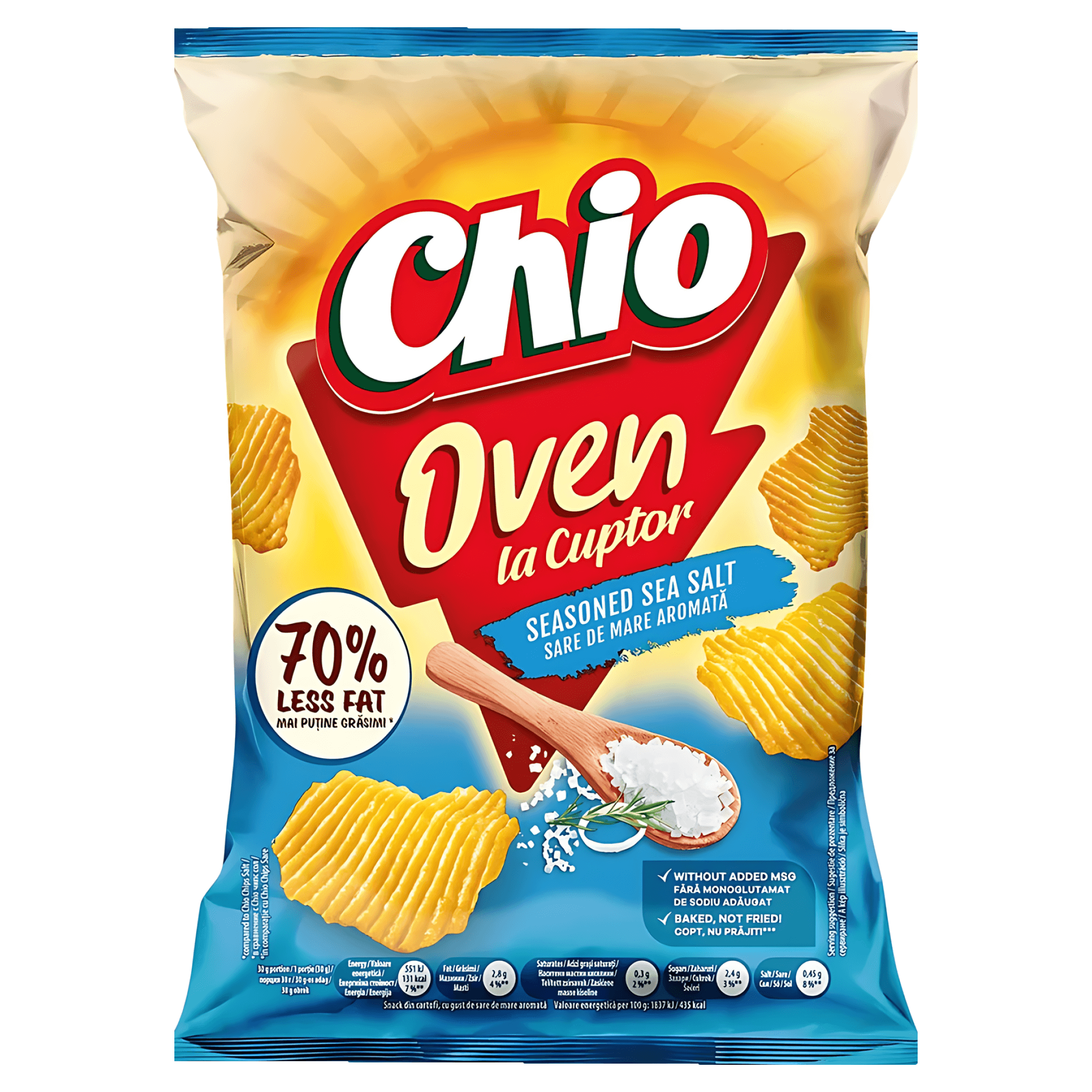 Chipsuri rumenite la cuptor cu sare de mare Chio Oven, 100 g