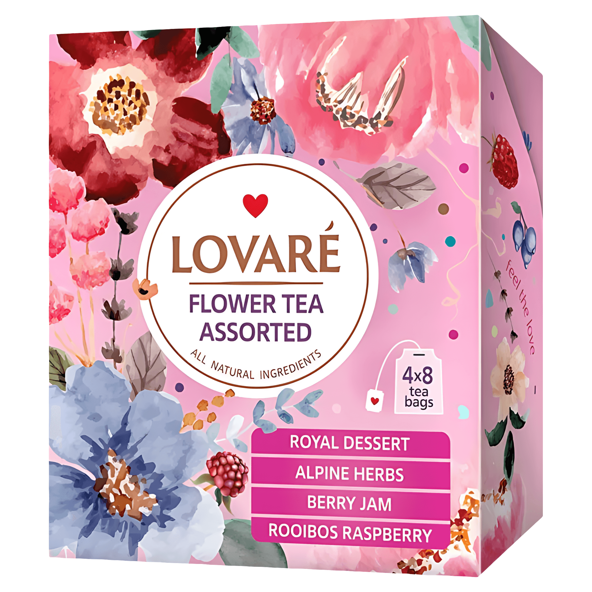 Colectie de ceai de plante asortat Lovare Flower Tea Assorted, 32 pliculete