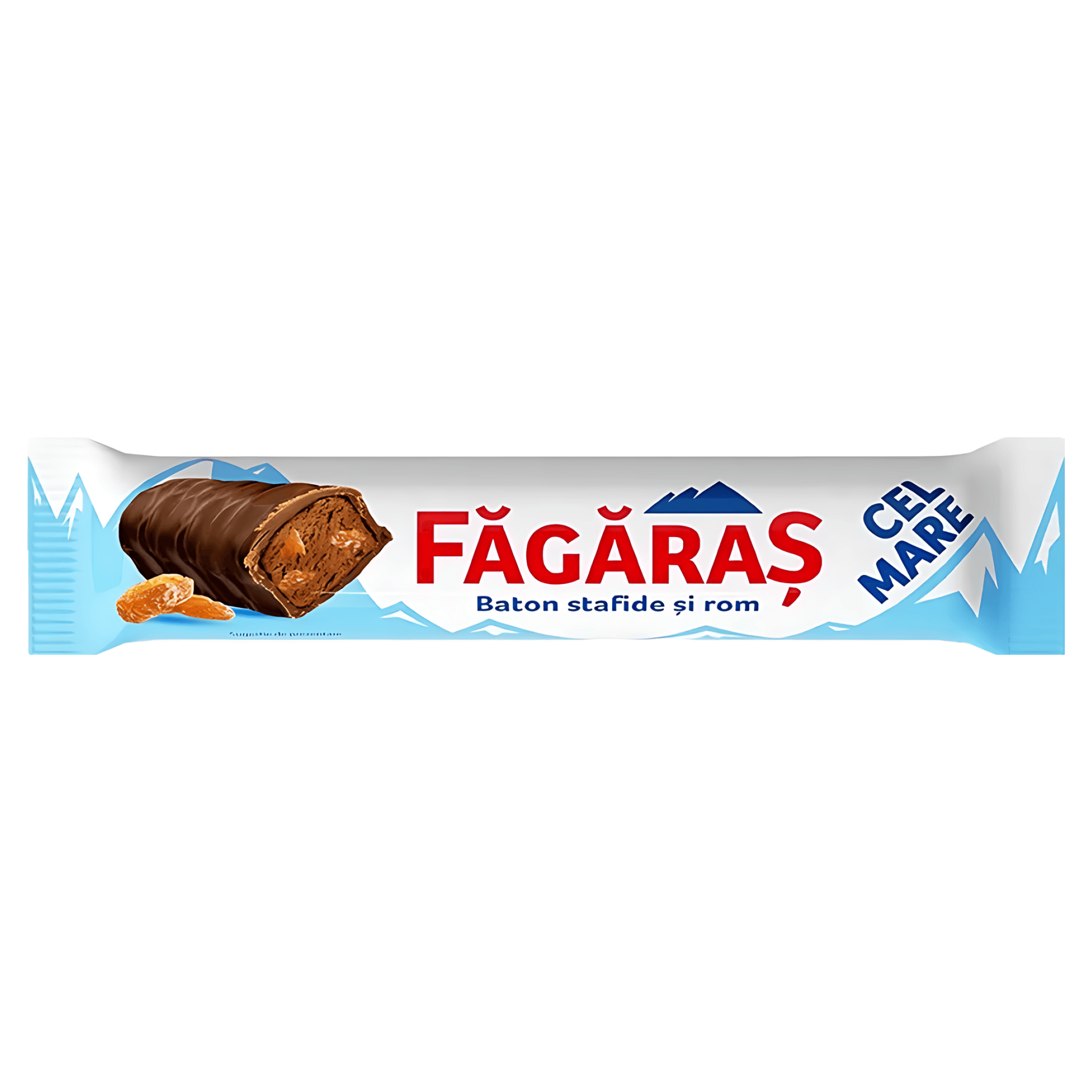 Baton de ciocolata cu crema cu aroma de rom si stafide Fagaras, 45 g