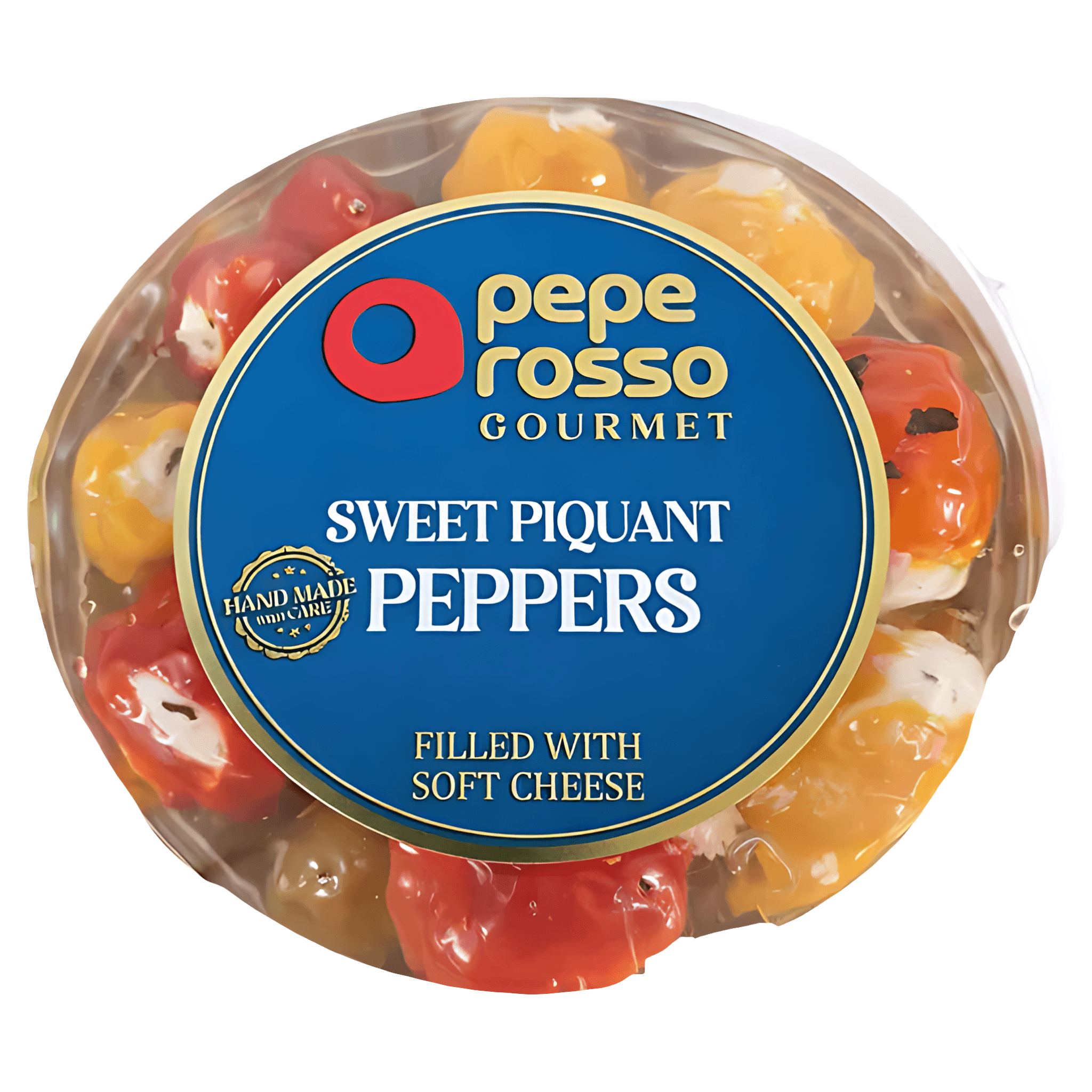 Mix ardei galbeni si rosii umpluti cu branza Pepe Rosso, 150 g