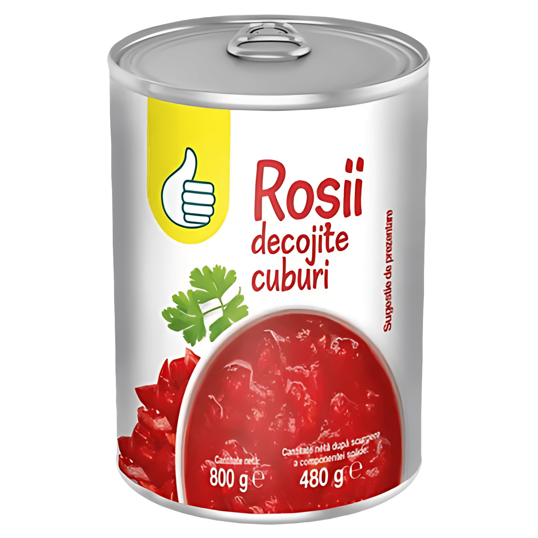 Rosii decojite cuburi Auchan, 800 g