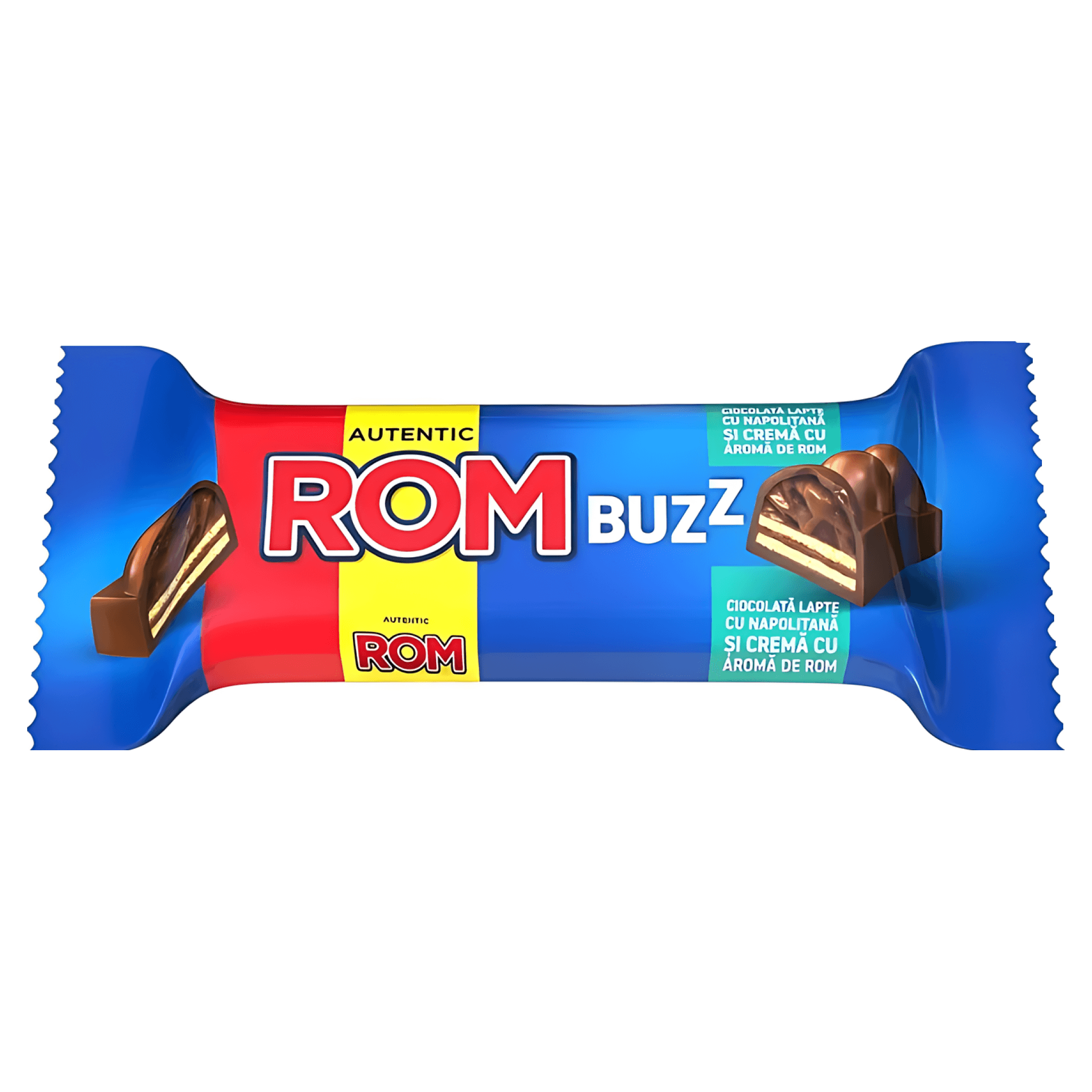 Baton de ciocolata cu lapte Rom, si napolitana cu crema cu aroma de rom, 50 g