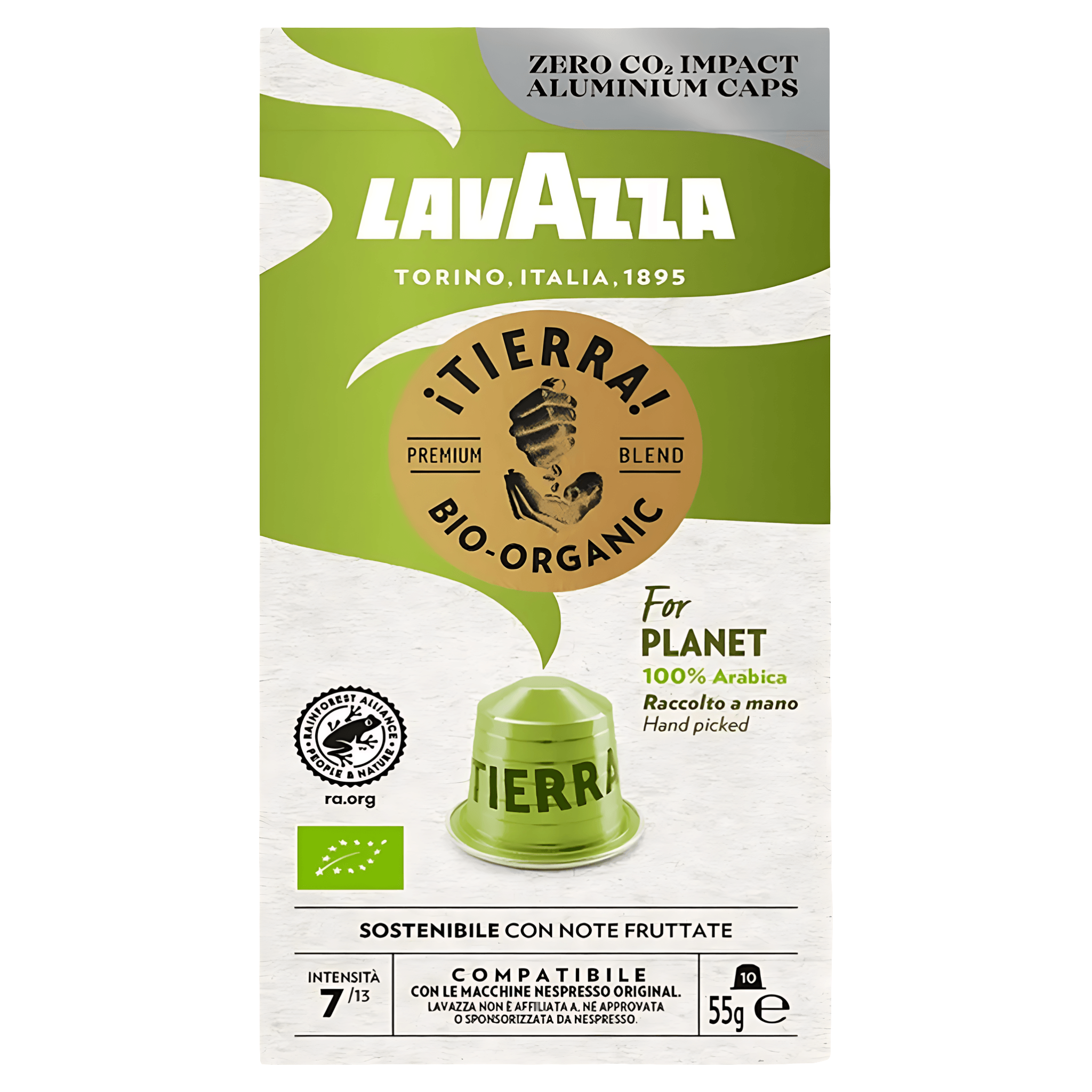 Capsule cafea Lavazza Bio Tierra, compatibile Nespresso, 10 capsule
