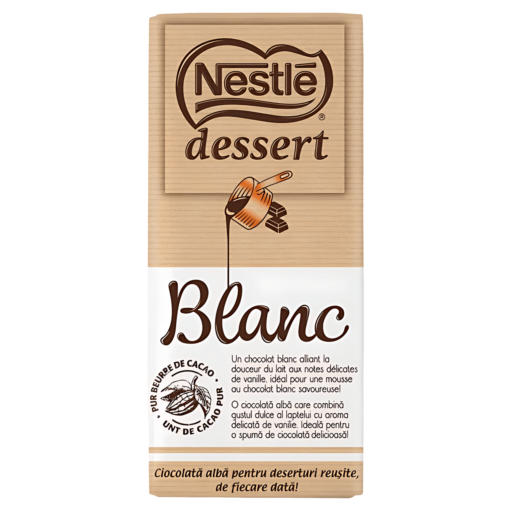 Ciocolata de menaj alba, Nestle Dessert Blanc, 180g