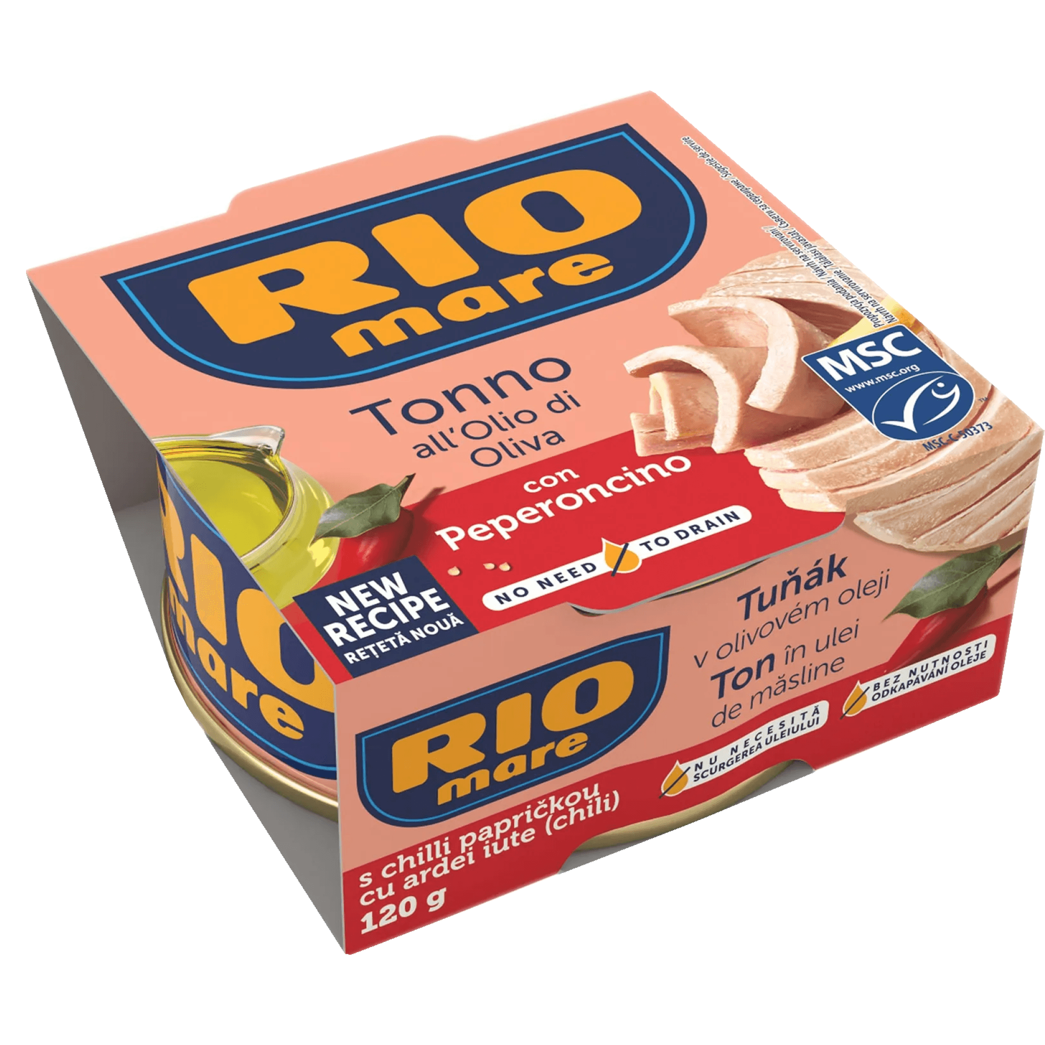 Ton in ulei de masline cu ardei iute Rio Mare, 120 g