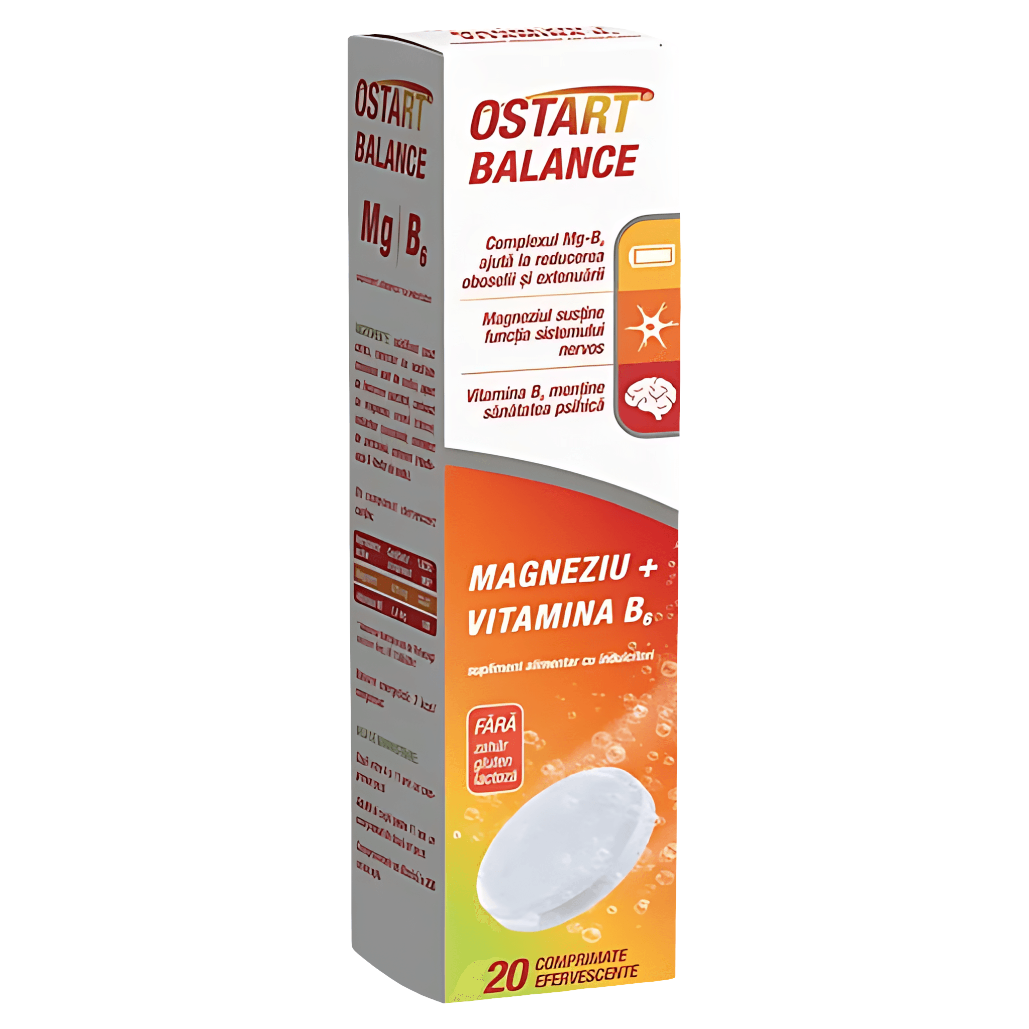 Ostart Balance Mg + B6, 20 comprimate efervescente