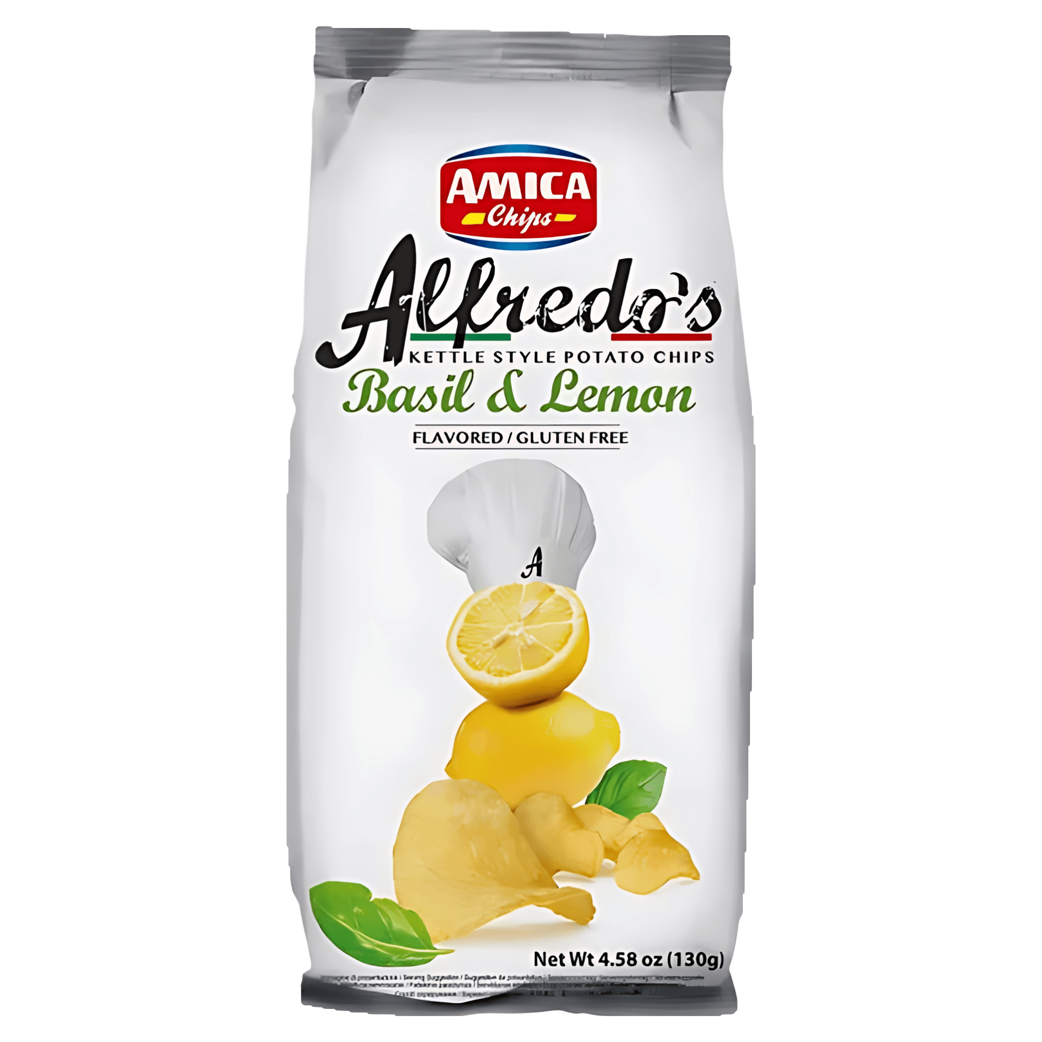 Chipsuri cu lamaie si busuioc Amica Alfredo's, 130 g
