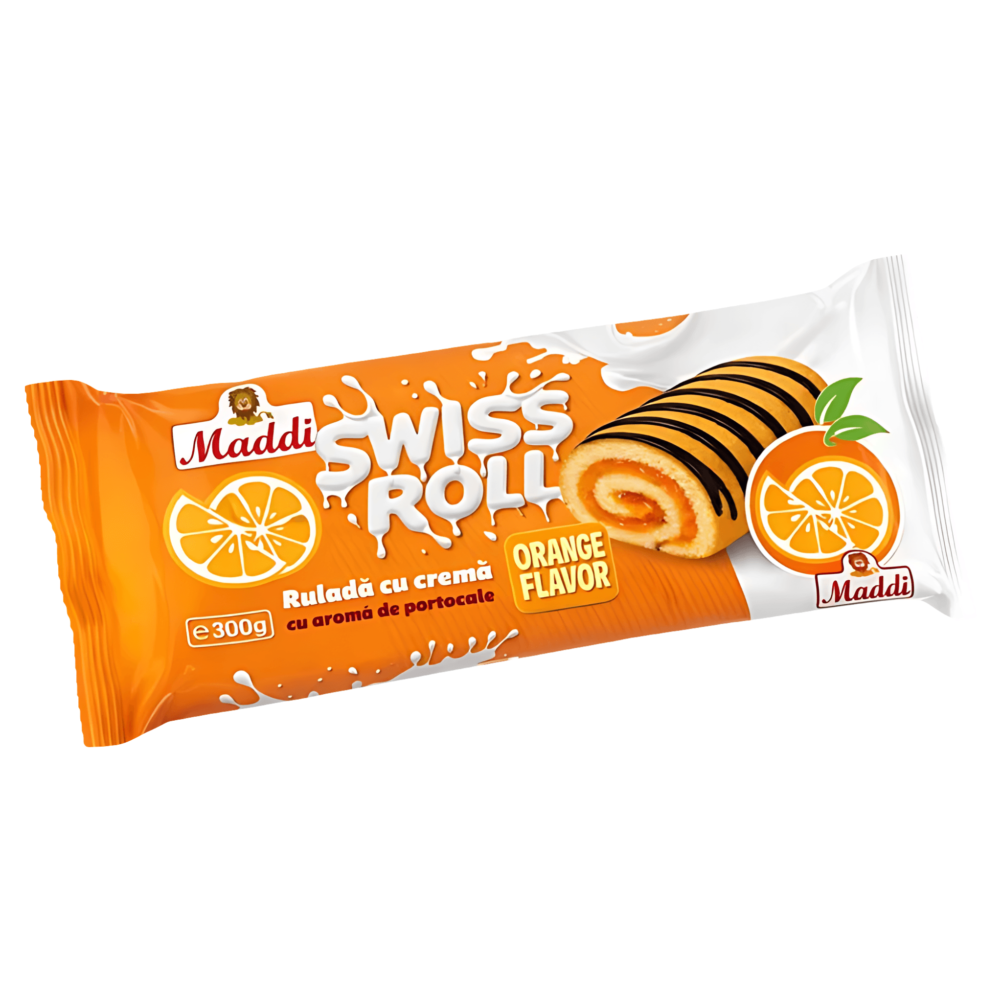 Rulada cu crema cu aroma de portocale Maddi Swiss Roll, 300 g
