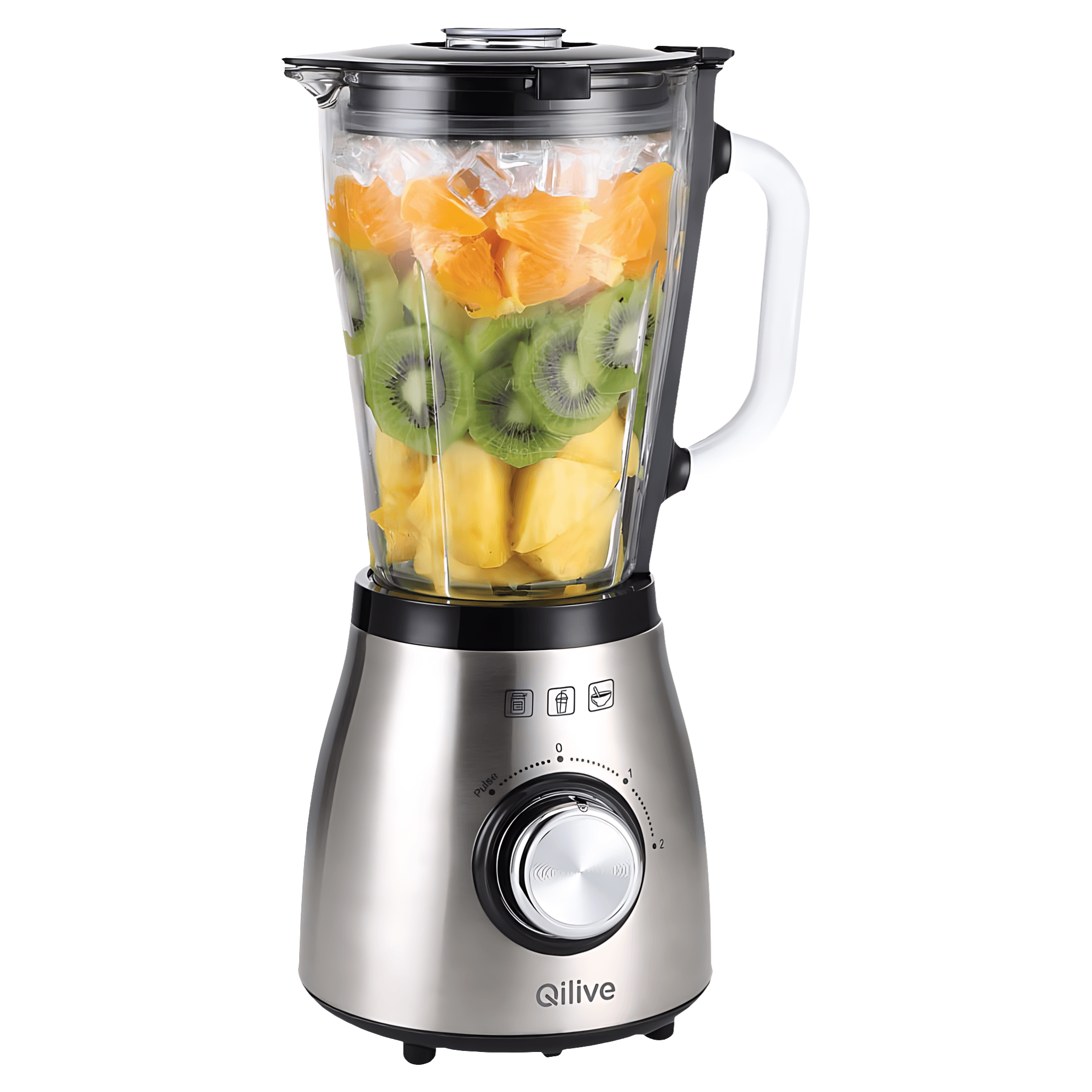 Blender Qilive Q.5439, 800W, capacitate 1.5 l, 2 viteze, functie Pulse, argintiu
