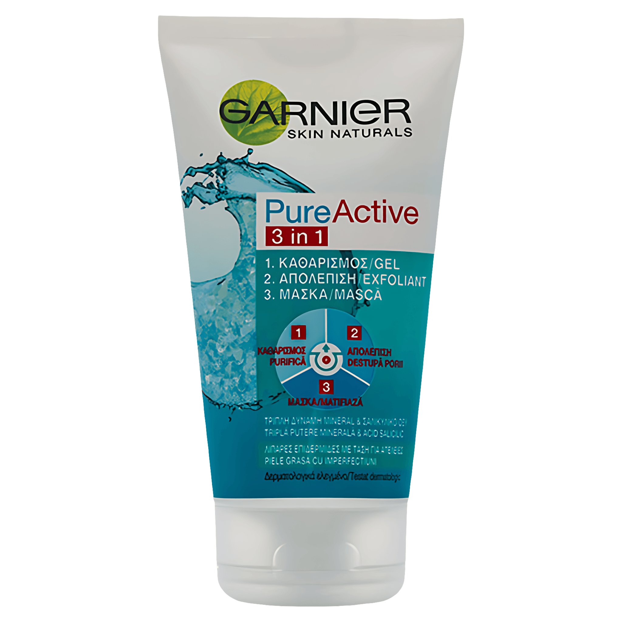 Gel de curatare exfoliant Garnier Pure Action 3 in 1, 150 ml