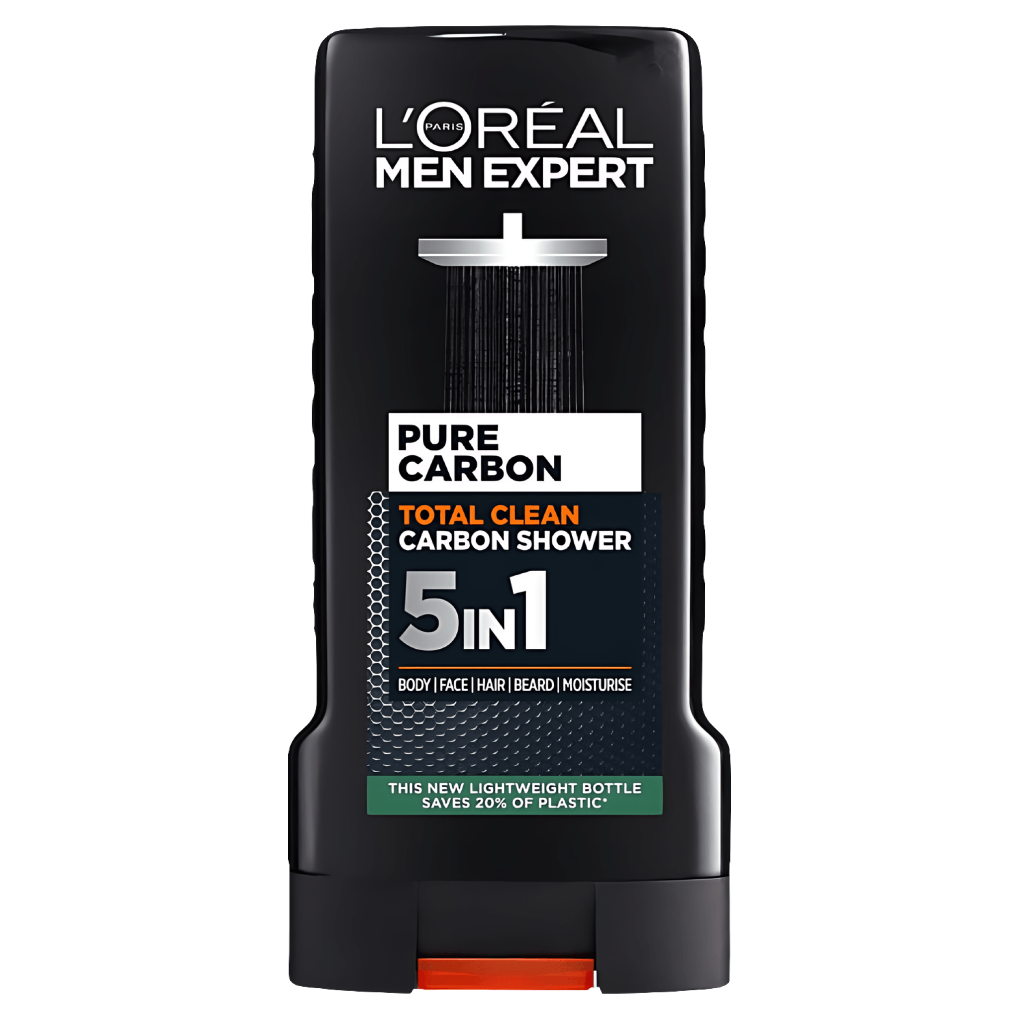 Gel de dus 5-in-1 L'Oreal Paris Men Expert Pure Carbon - corp, par si barba, 300 ml
