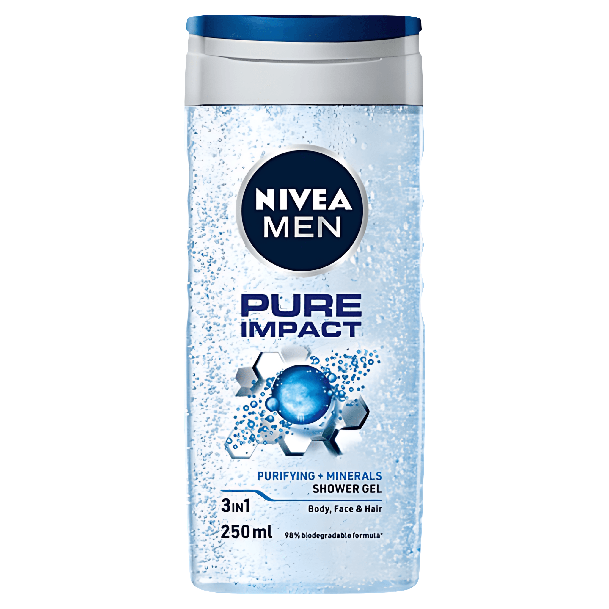 Gel de dus Nivea Men Pure Impact 3 in 1, 250 ml