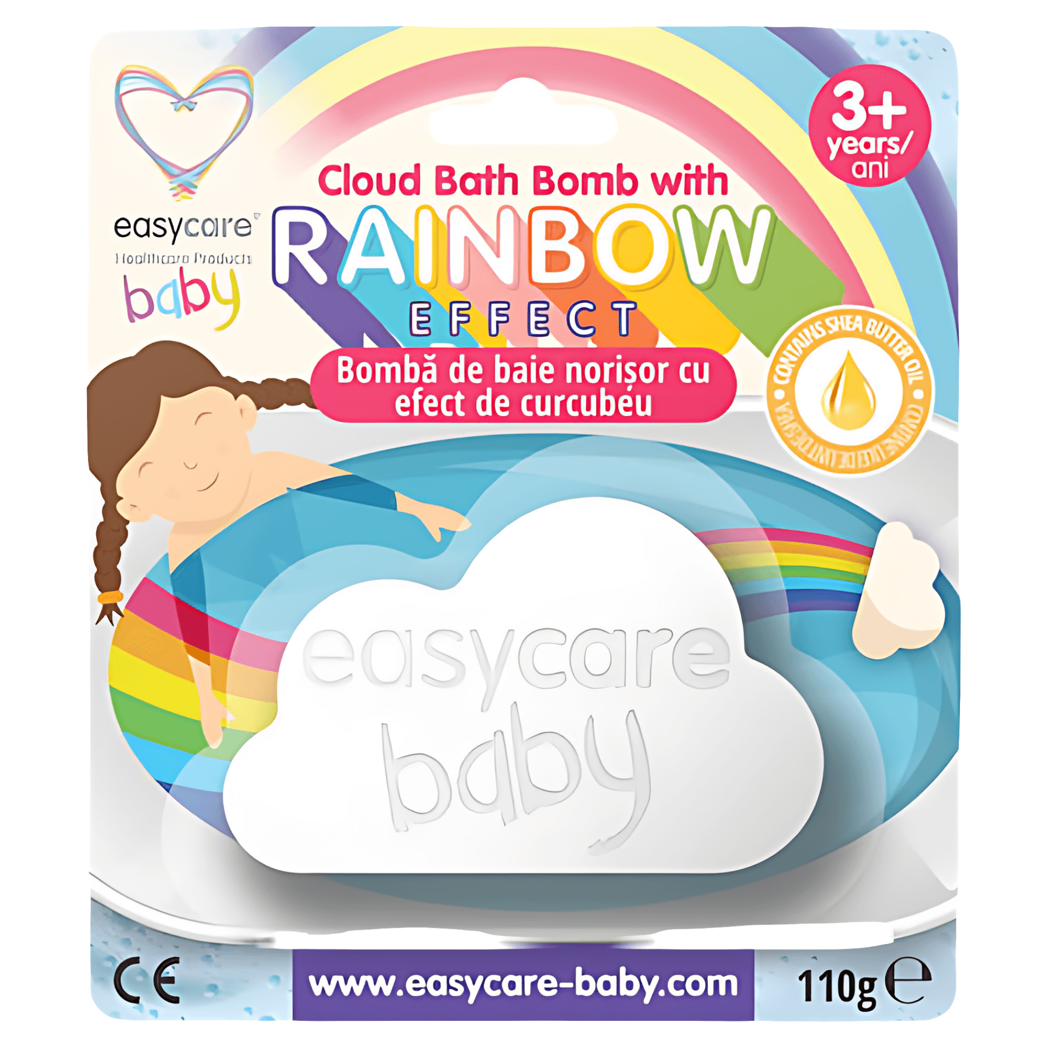 Bomba de baie Easycare Baby norisor, cu efect de curcubeu, 110 g