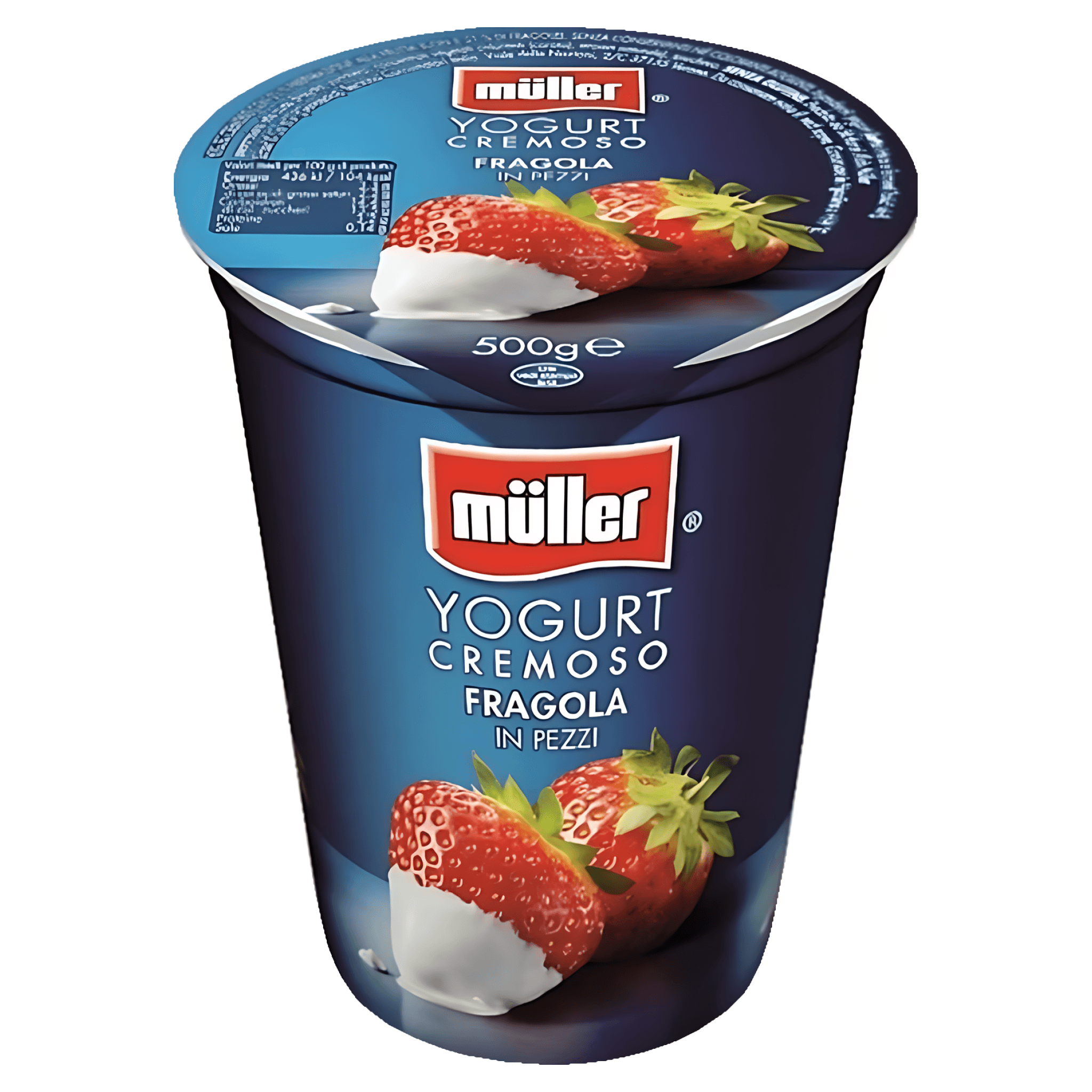 Iaurt cu capsuni Muller, cremos, 500 g