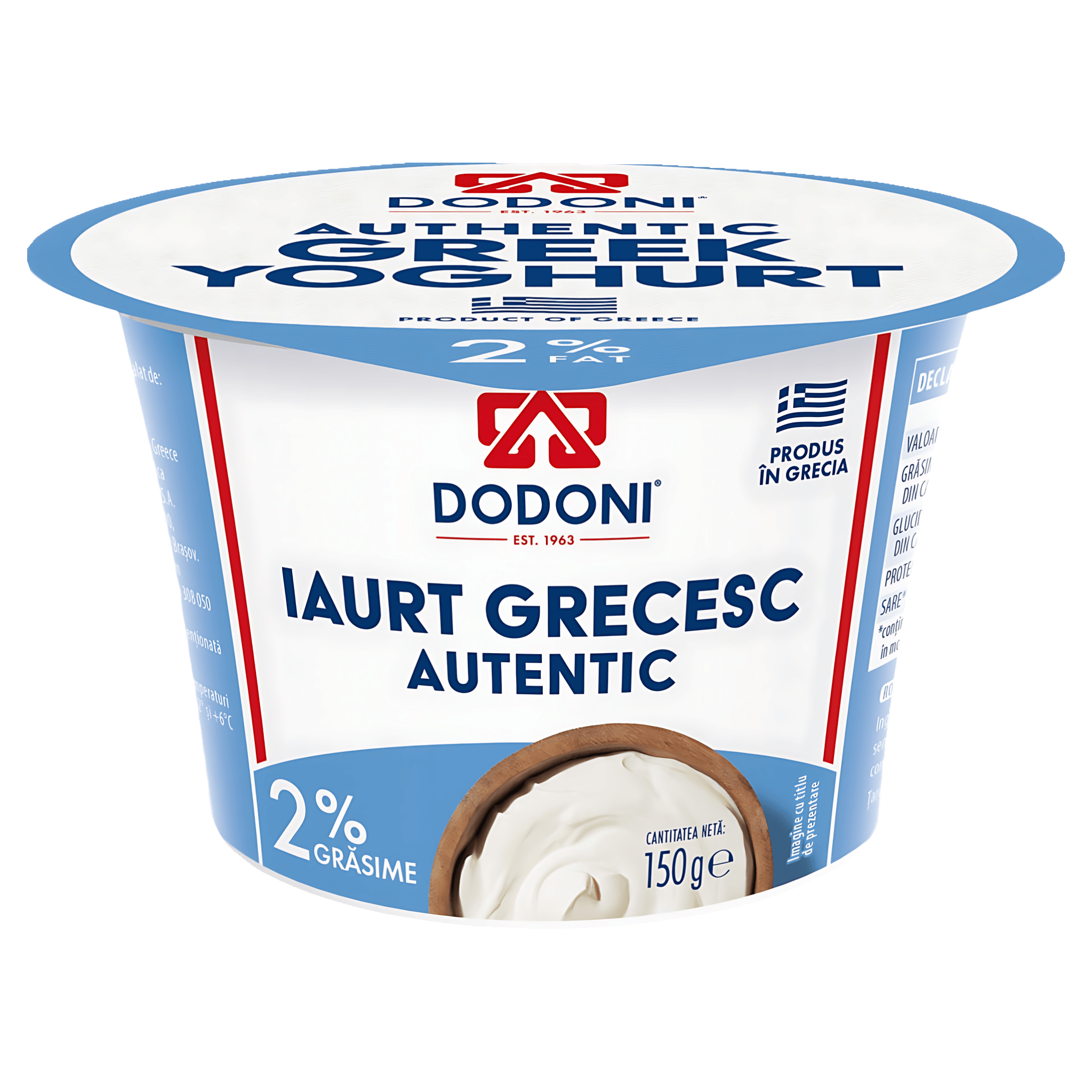 Iaurt grecesc 2% grasime Dodoni, 150 g