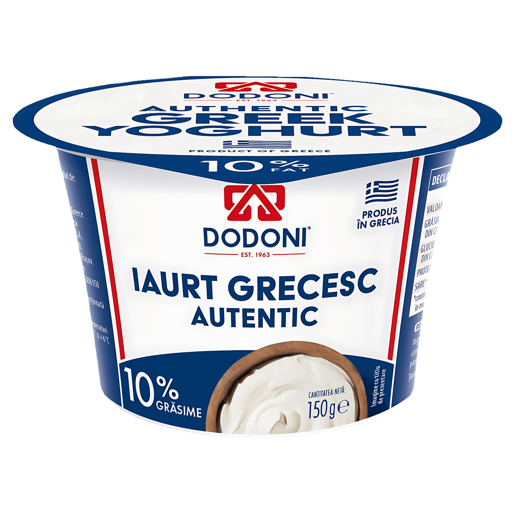 Iaurt grecesc 10% grasime Dodoni, 150 g