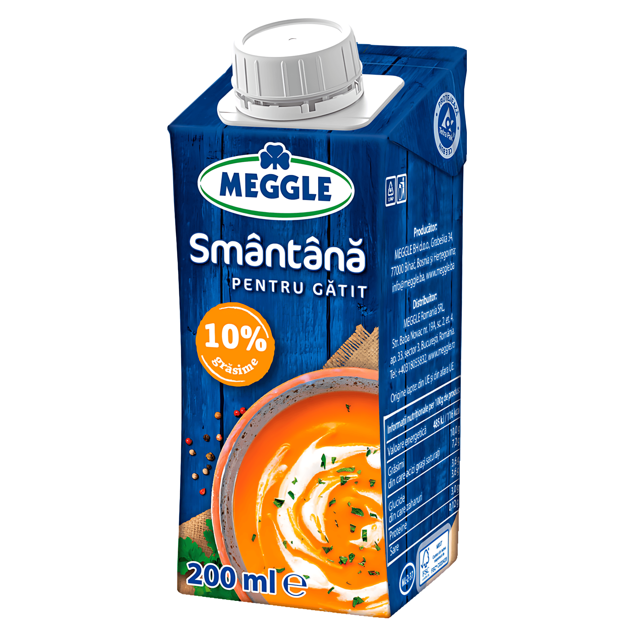 Smantana pentru gatit Meggle, 10% grasime, 200 g