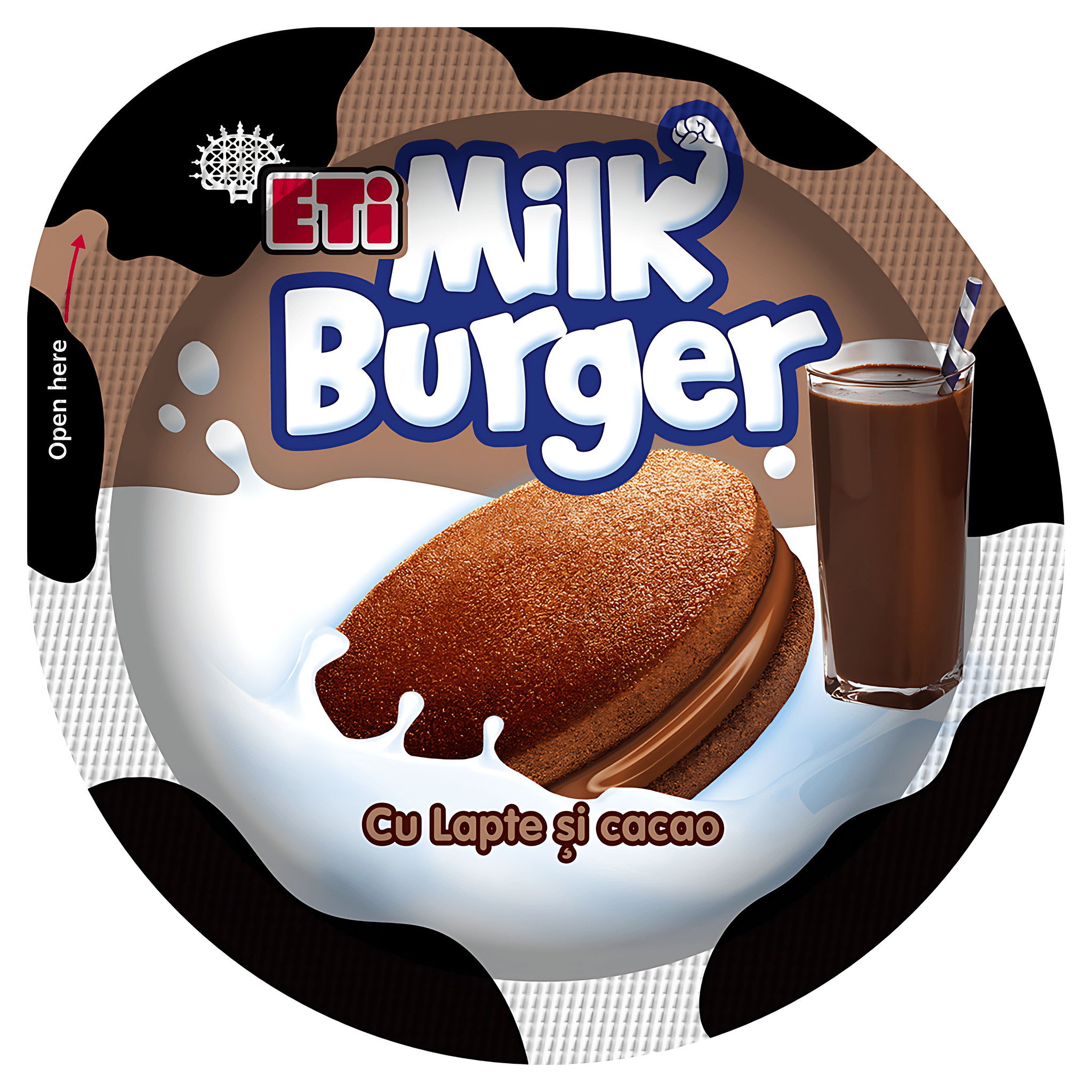 Prajitura cu lapte si cacao Eti Milk Burger, 35 g