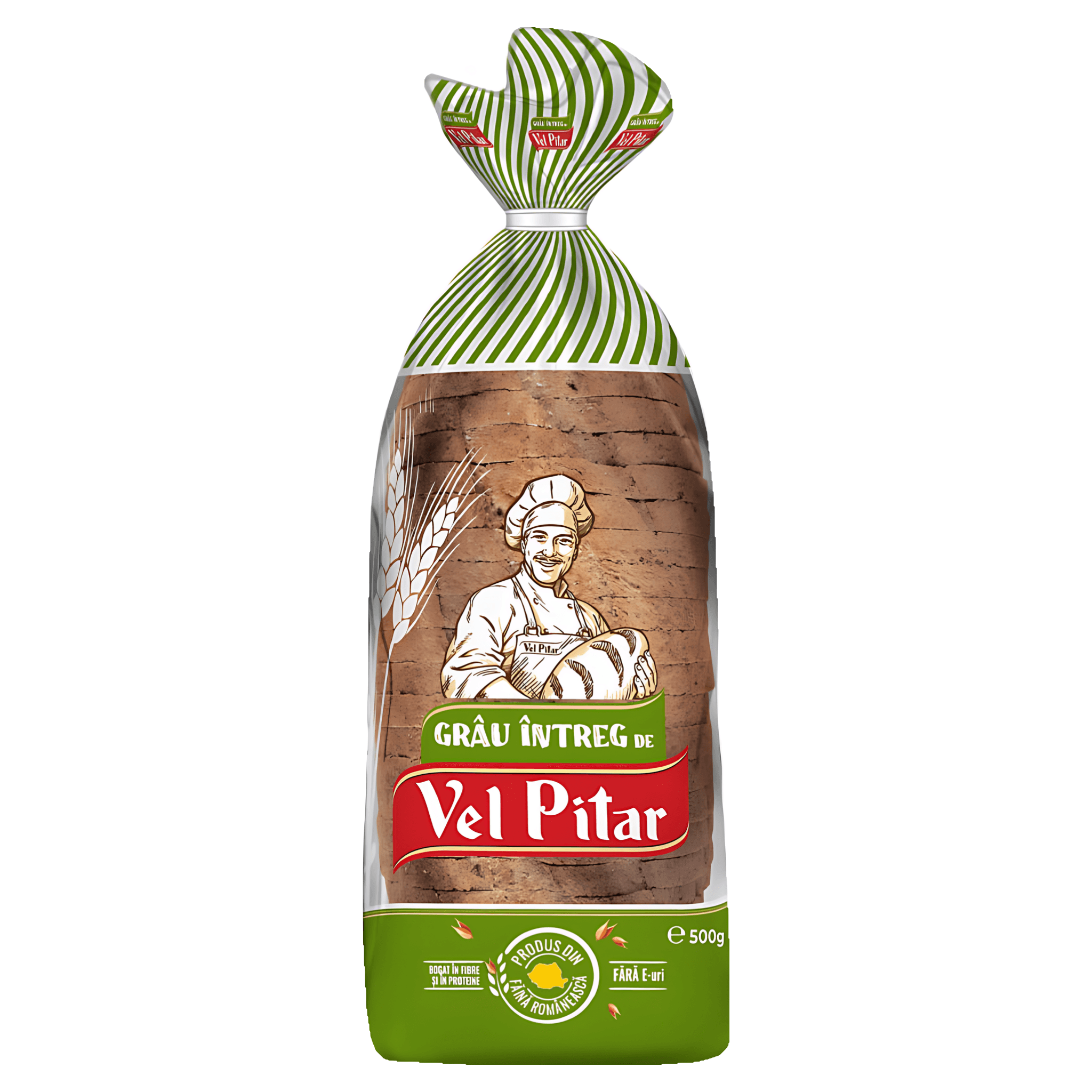 Paine din faina dietetica-integrala de grau Vel Pitar, feliata, 500 g