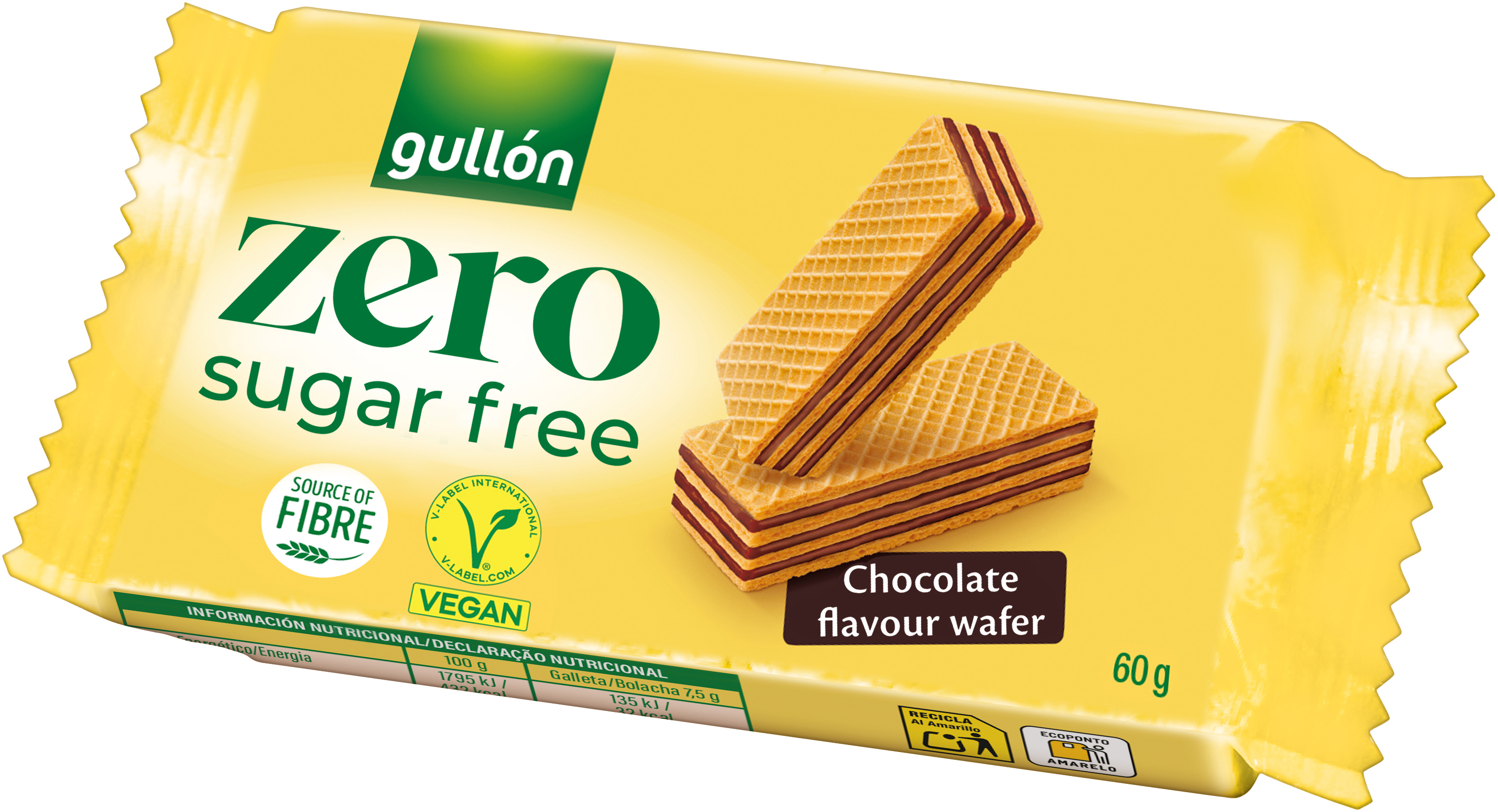 Napolitane cu crema de ciocolata Gullon, 60 g