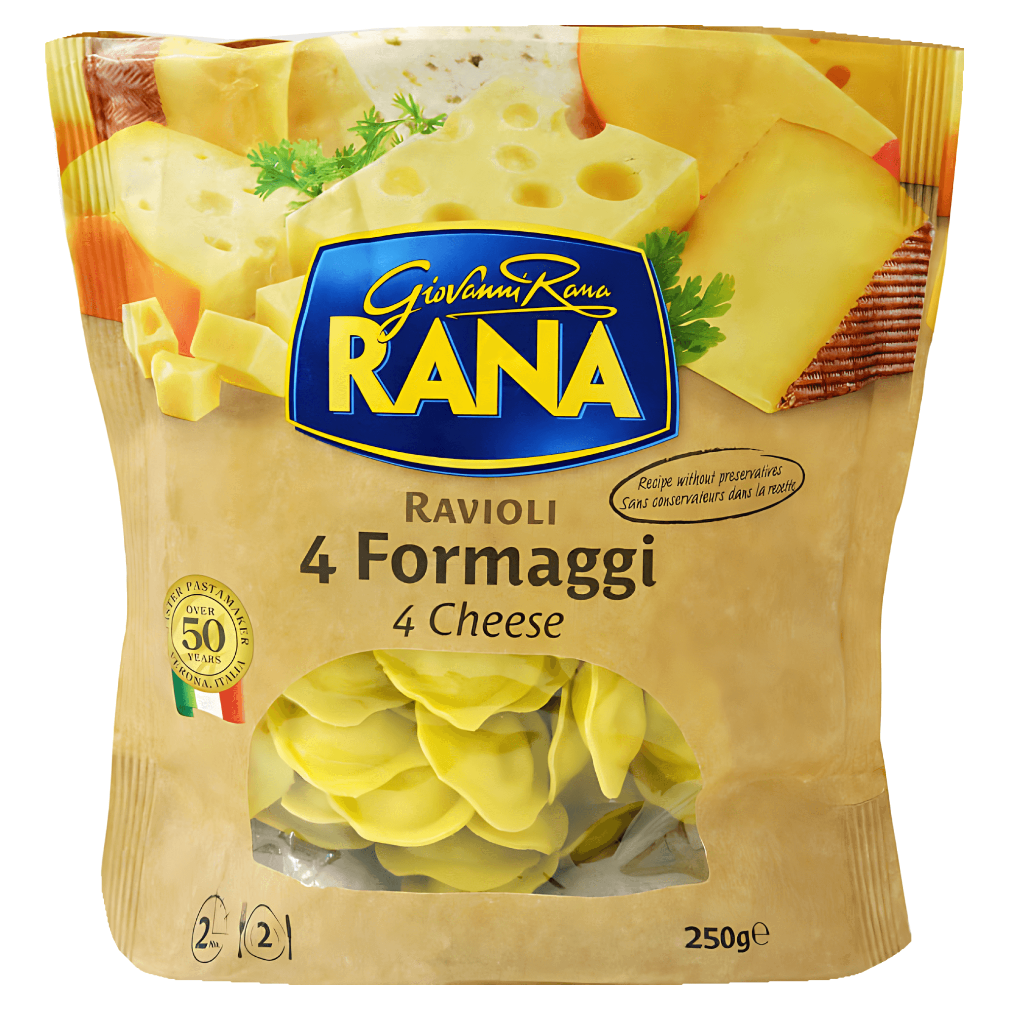 Ravioli cu 4 tipuri de branza Giovanni Rana, 250g