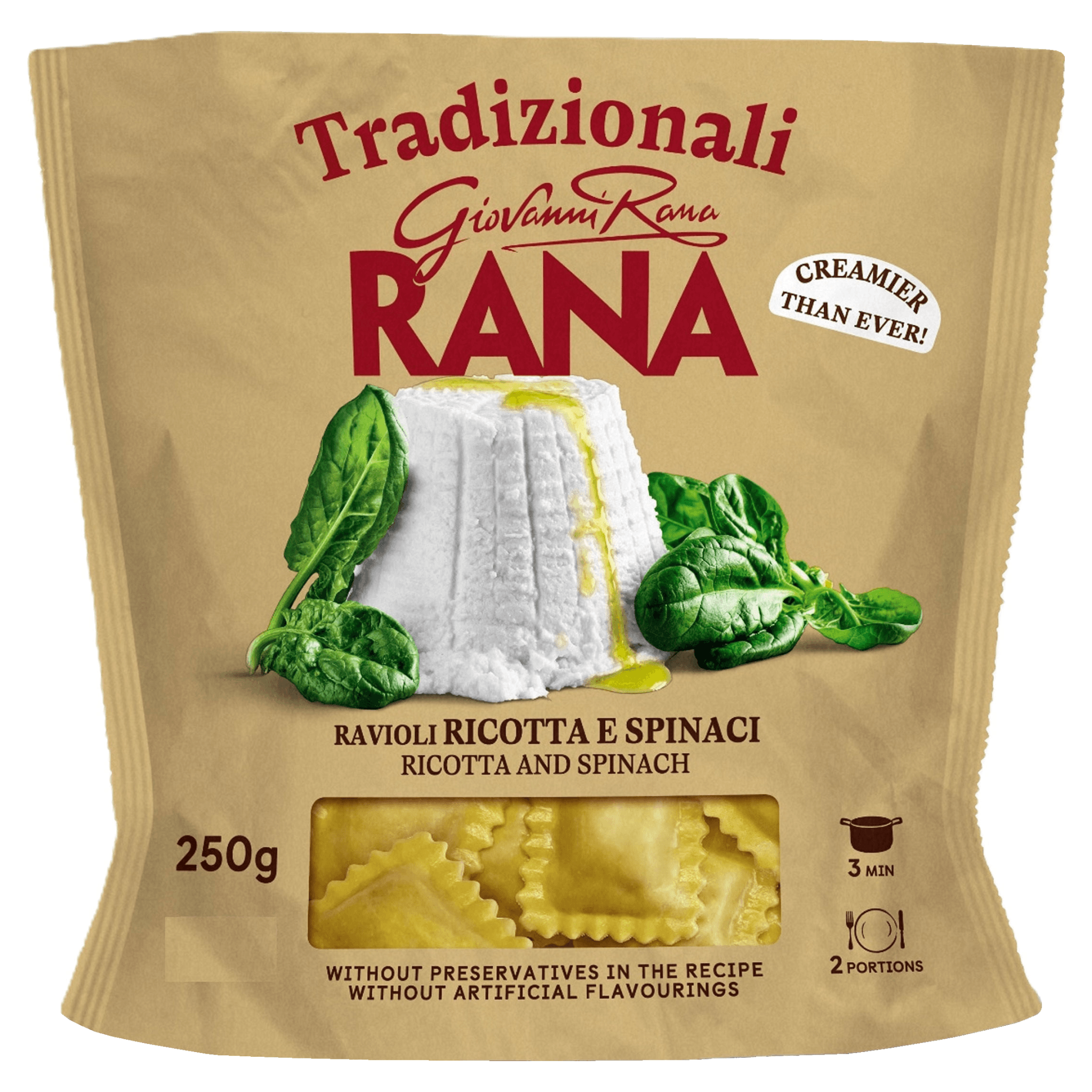 Tortellini cu spanac si ricotta Giovanni Rana, 250g