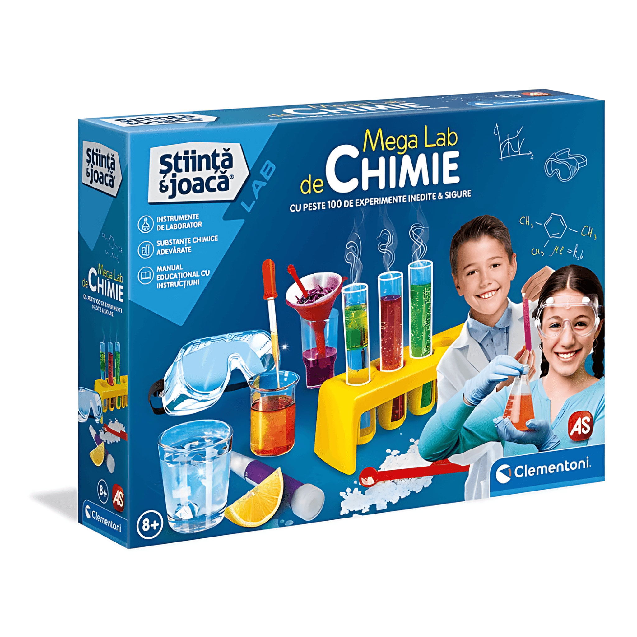 Joc educativ Clementoni stiinta si joaca, mega lab de chimie