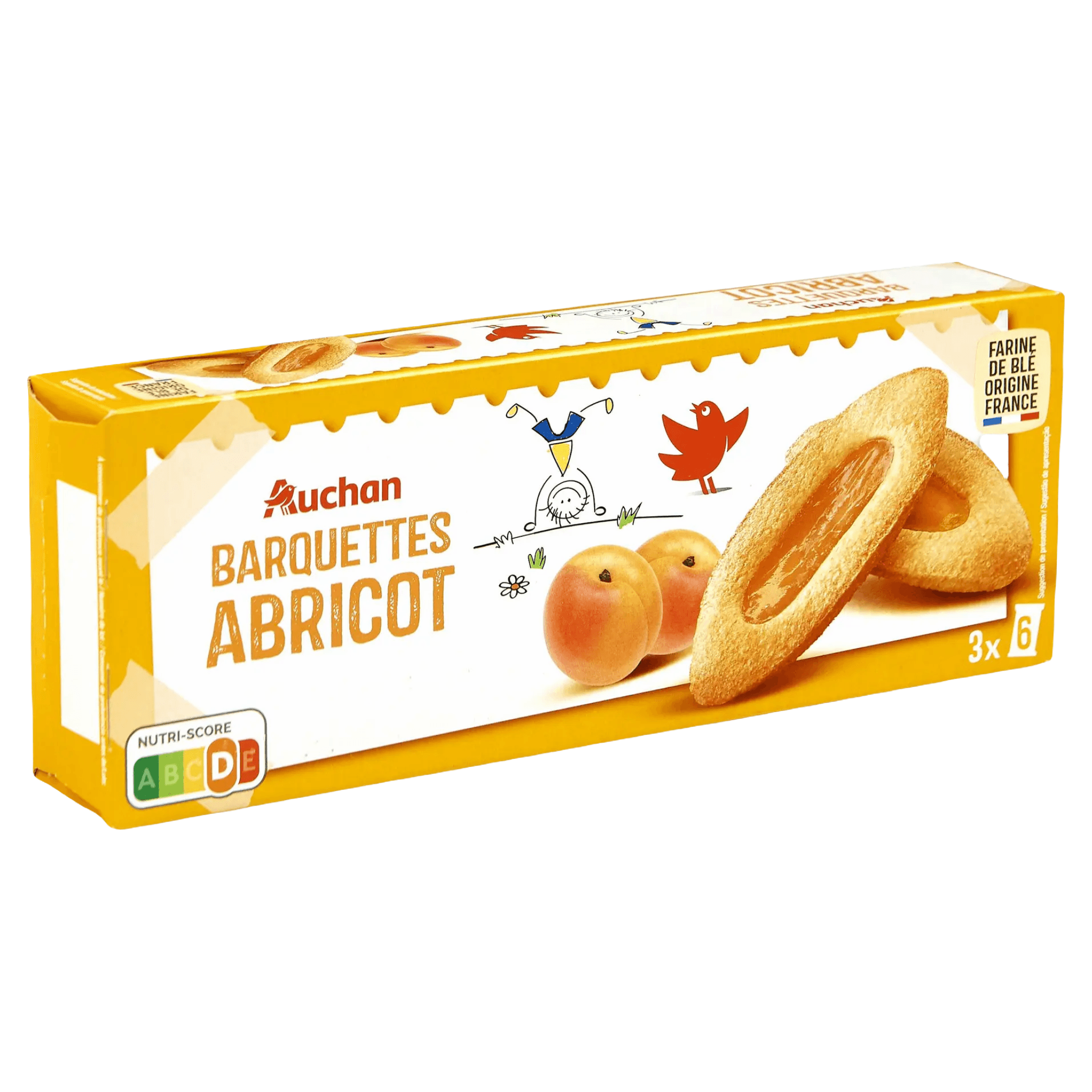 Biscuiti cu jeleu cu aroma de caise Auchan, 120 g