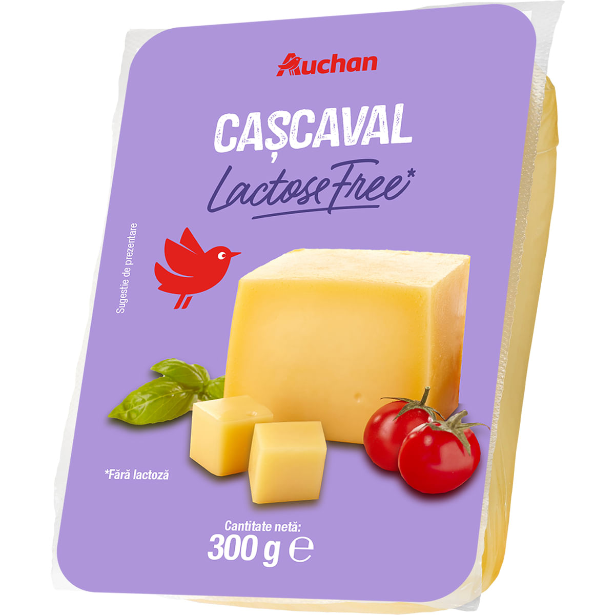 Cascaval fara lactoza Auchan, 300 g