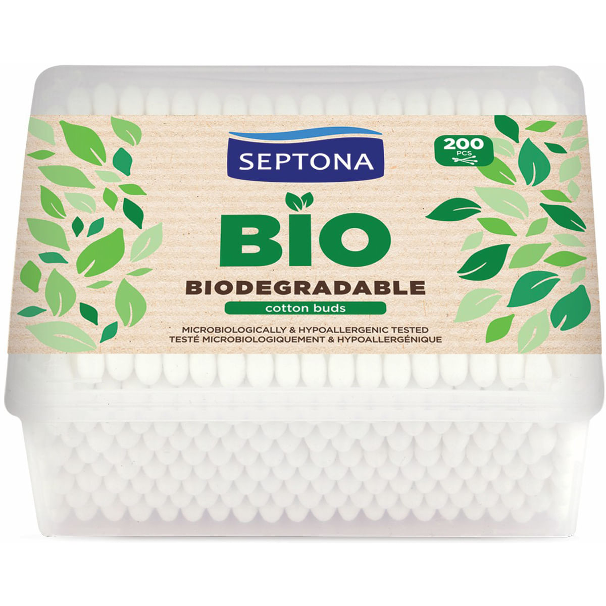 Betisoare de urechi Septona Bio, cutie, 200 bucati