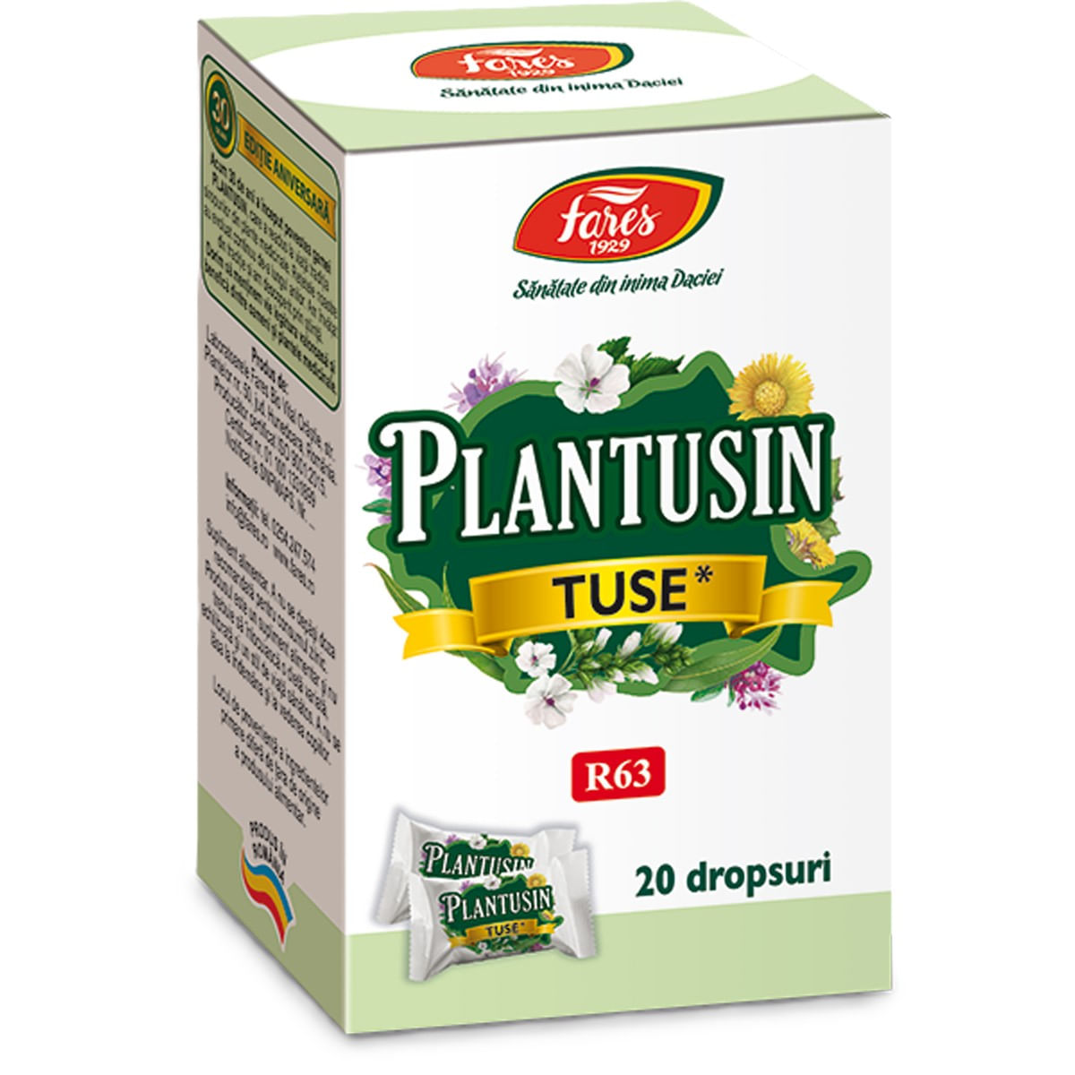Dropsuri pentru tuse Plantusin Fares, 20 bucati